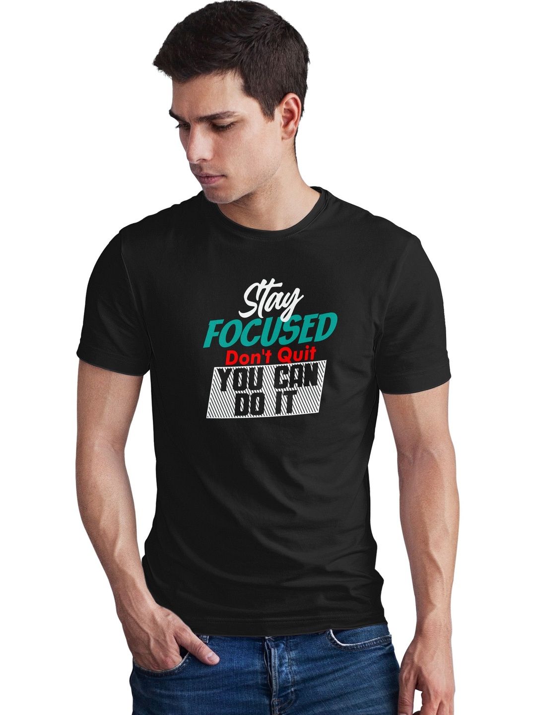 Seekbuylove Men Typography Printed Bio Finish T-shirt