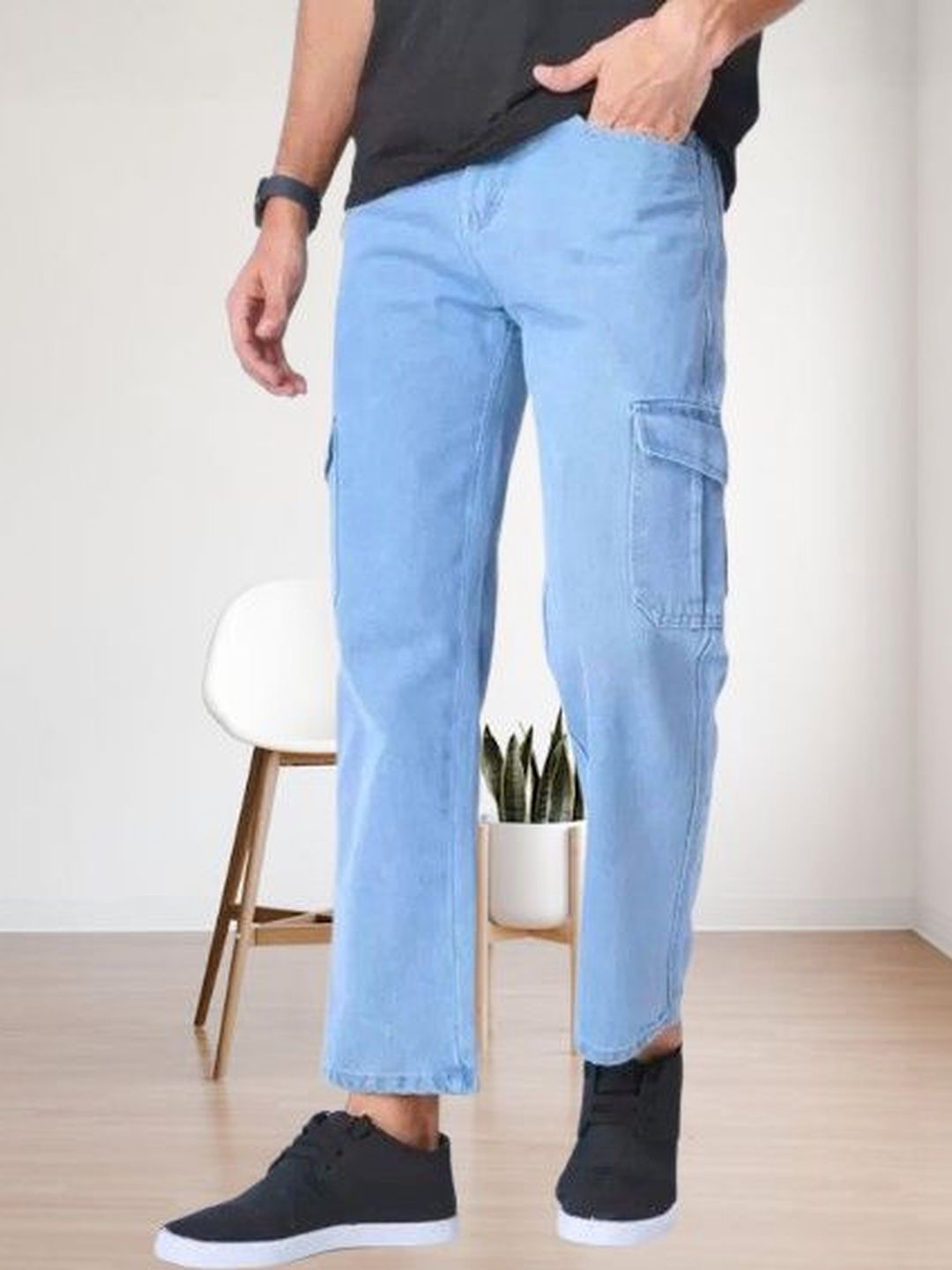 Playfeel Men Loose Regular Fit Mid-Rise Jeans