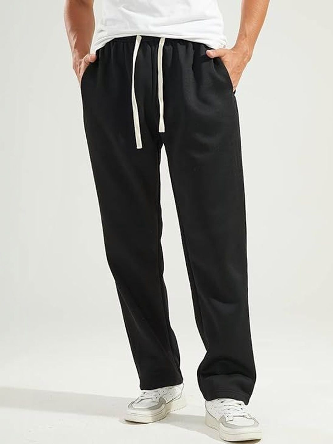 Klowvila Fashion Men Loose Fit High-Rise Easy Wash Trousers