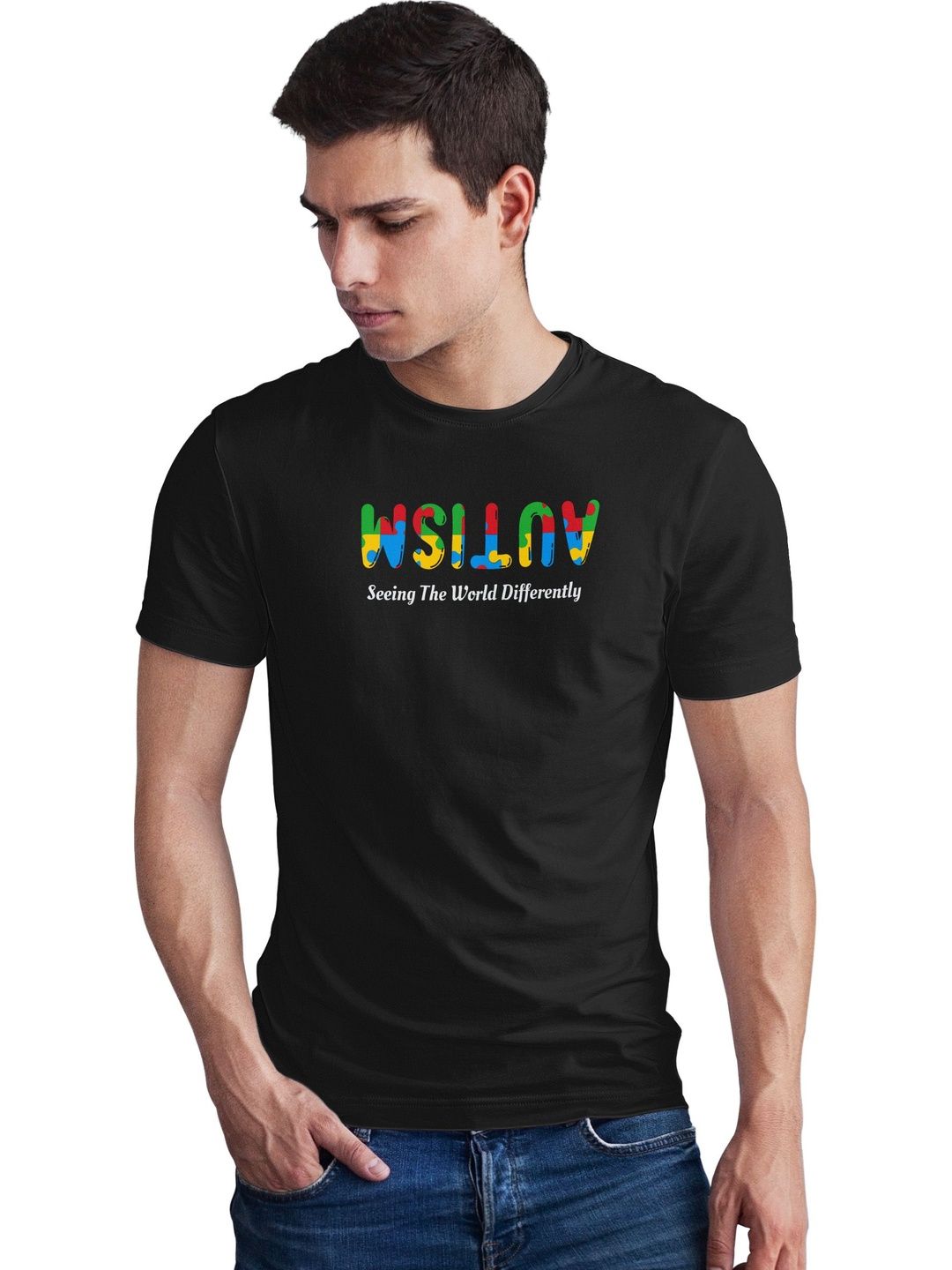 Seekbuylove Men Typography Printed Bio Finish T-shirt