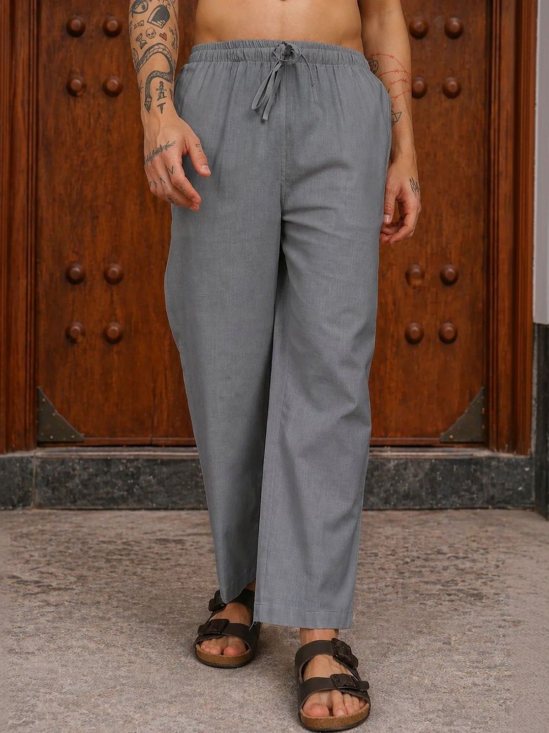 HERE&NOW Men Relaxed Easy Wash Trousers