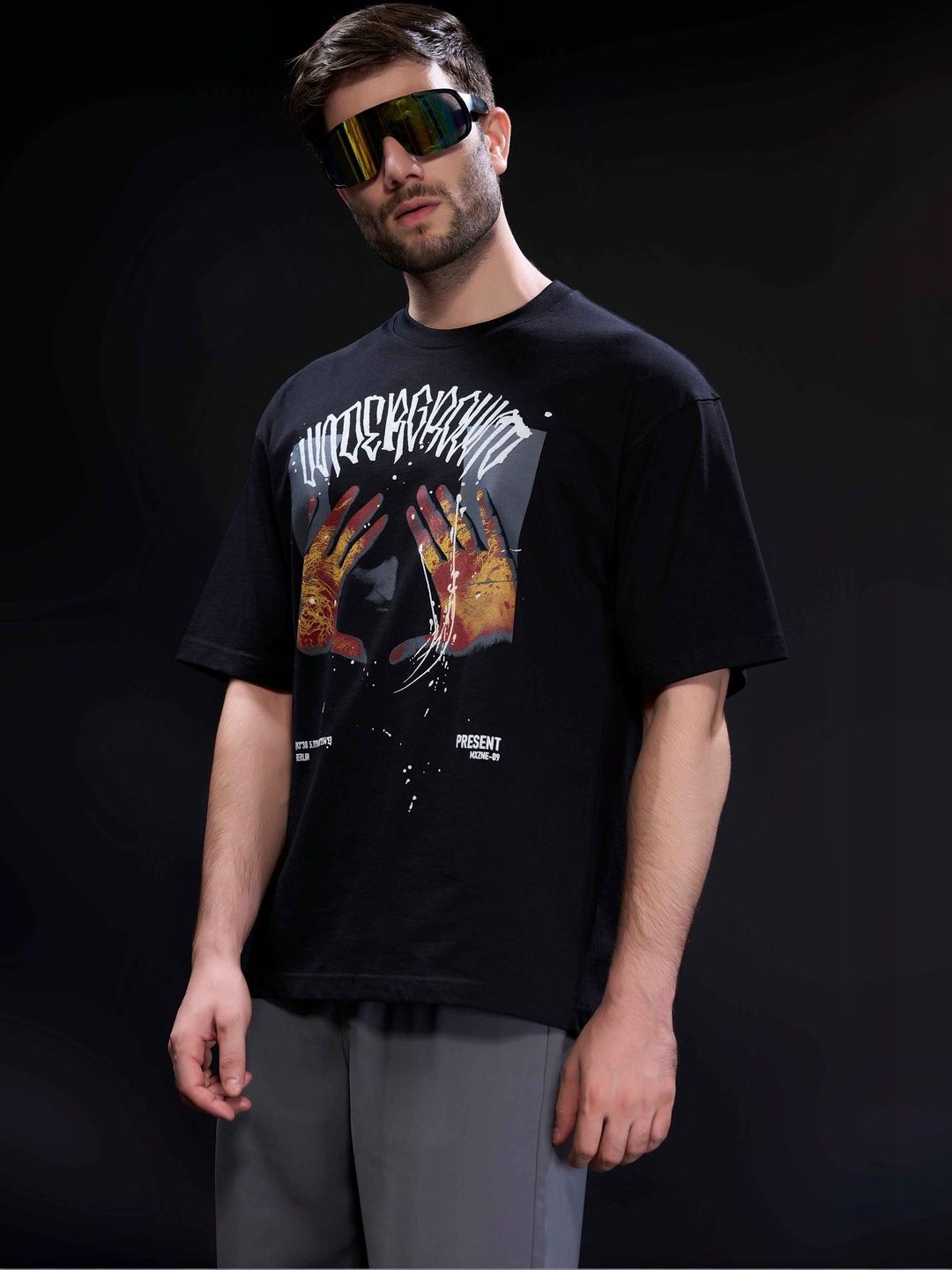 MAXZONE Men Printed Pure Cotton T-shirt