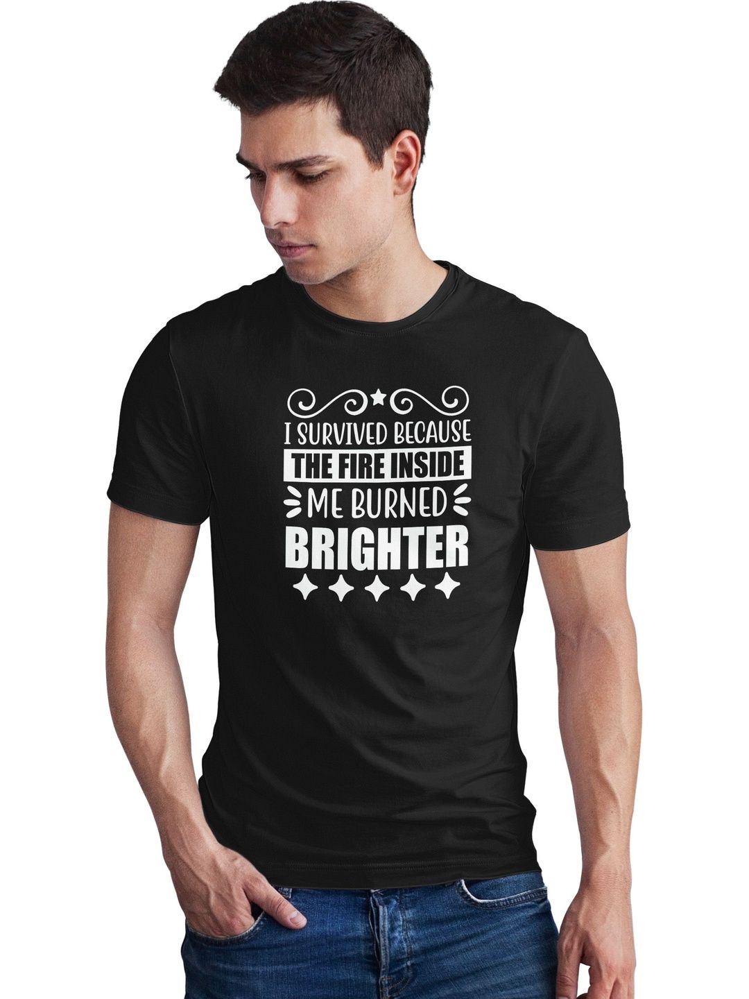 Seekbuylove Men Typography Printed Bio Finish T-shirt
