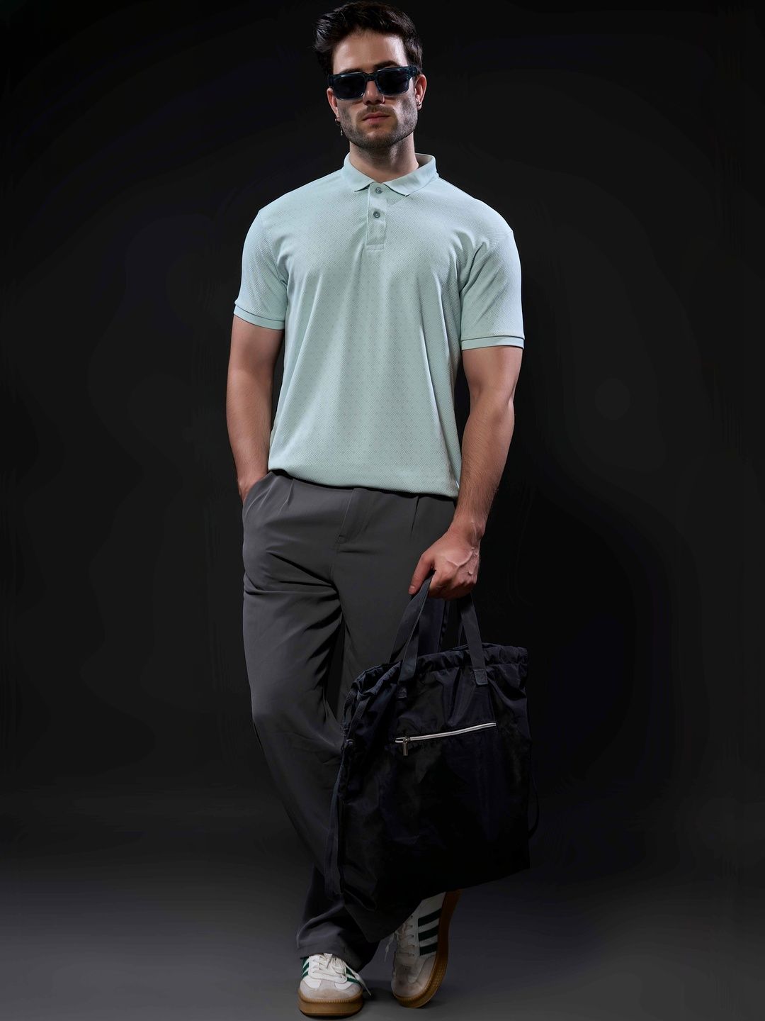 MAXZONE Men Printed Polo Collar T-shirt
