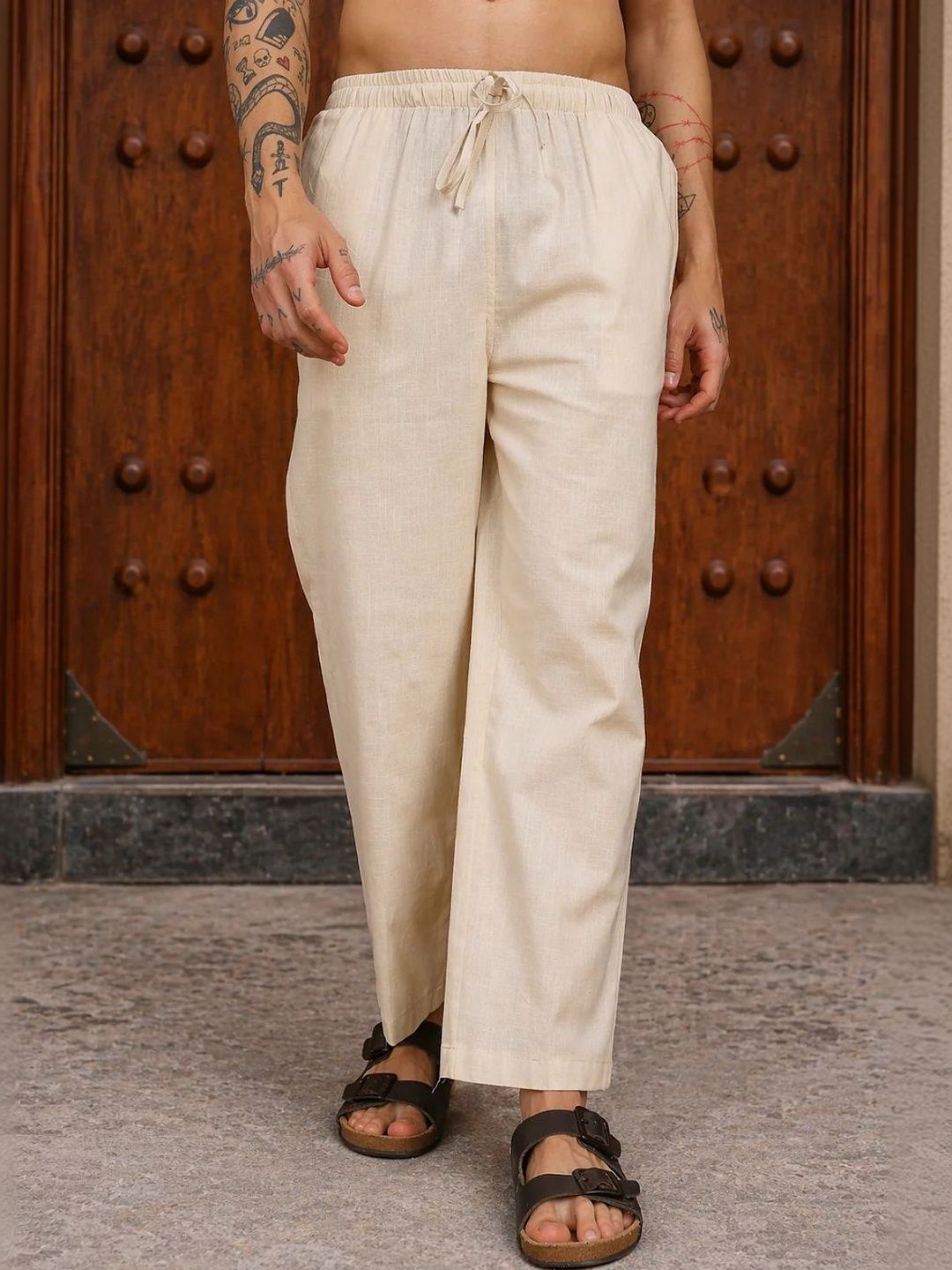 HERE&NOW Men Relaxed Easy Wash Trousers