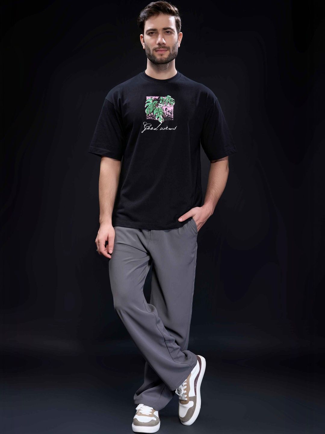 MAXZONE Men Printed Pure Cotton T-shirt