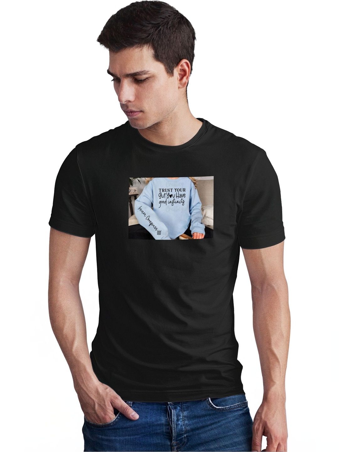 Seekbuylove Men Printed Bio Finish T-shirt