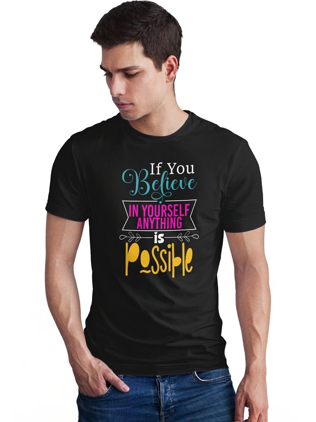 Seekbuylove Men Typography Printed Bio Finish T-shirt