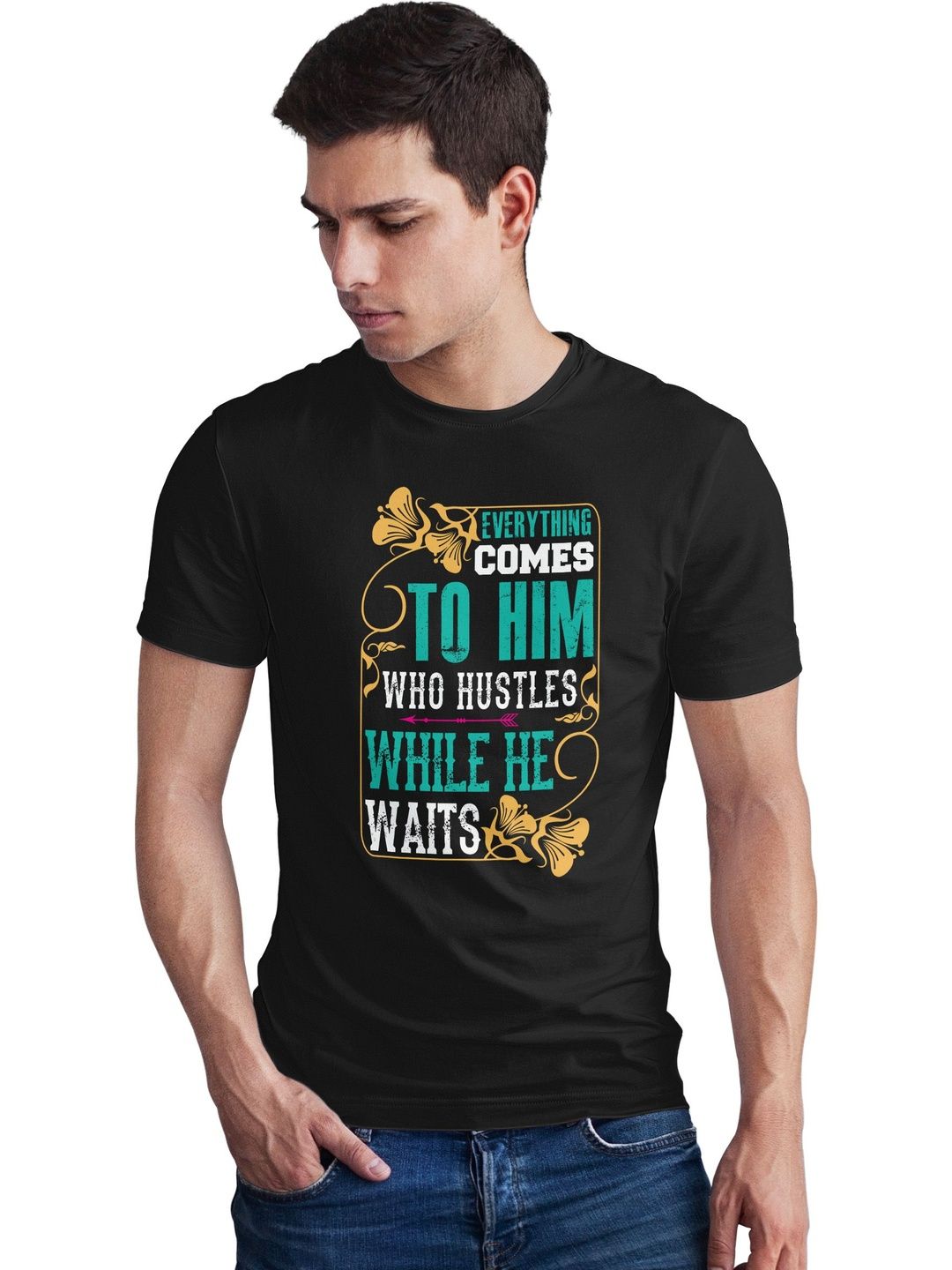 Seekbuylove Men Printed Bio Finish T-shirt