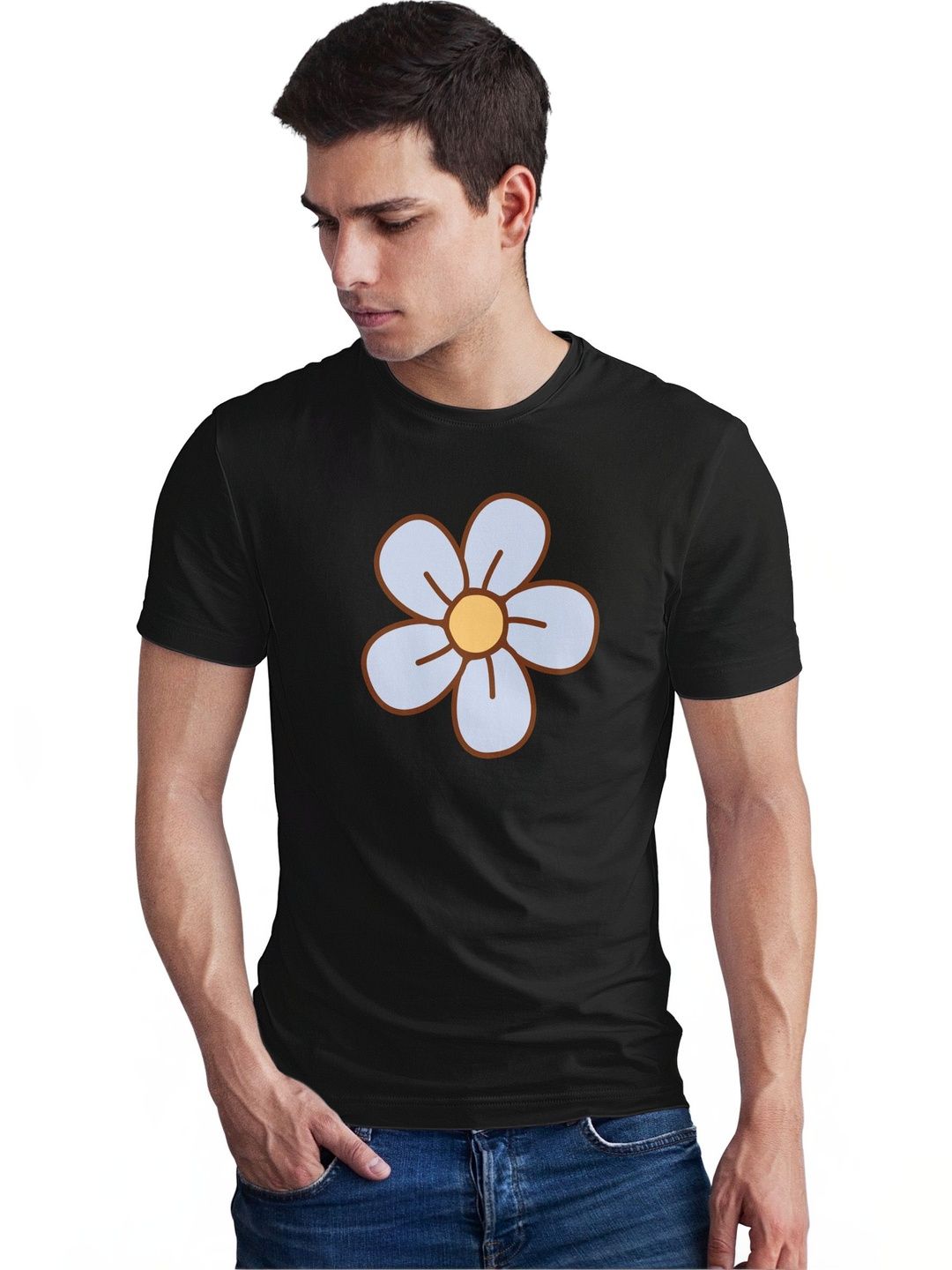 Seekbuylove Men Floral Printed Bio Finish T-shirt