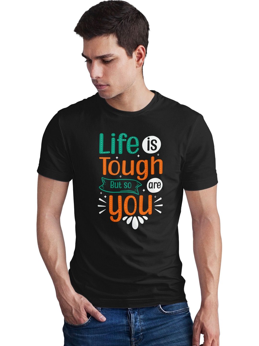 Seekbuylove Men Typography Printed Bio Finish T-shirt