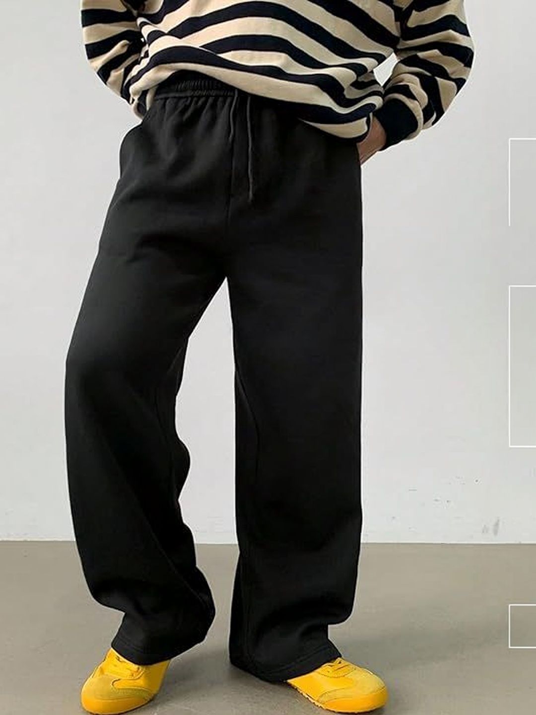 Klowvila Fashion Men Loose Fit High-Rise Trousers