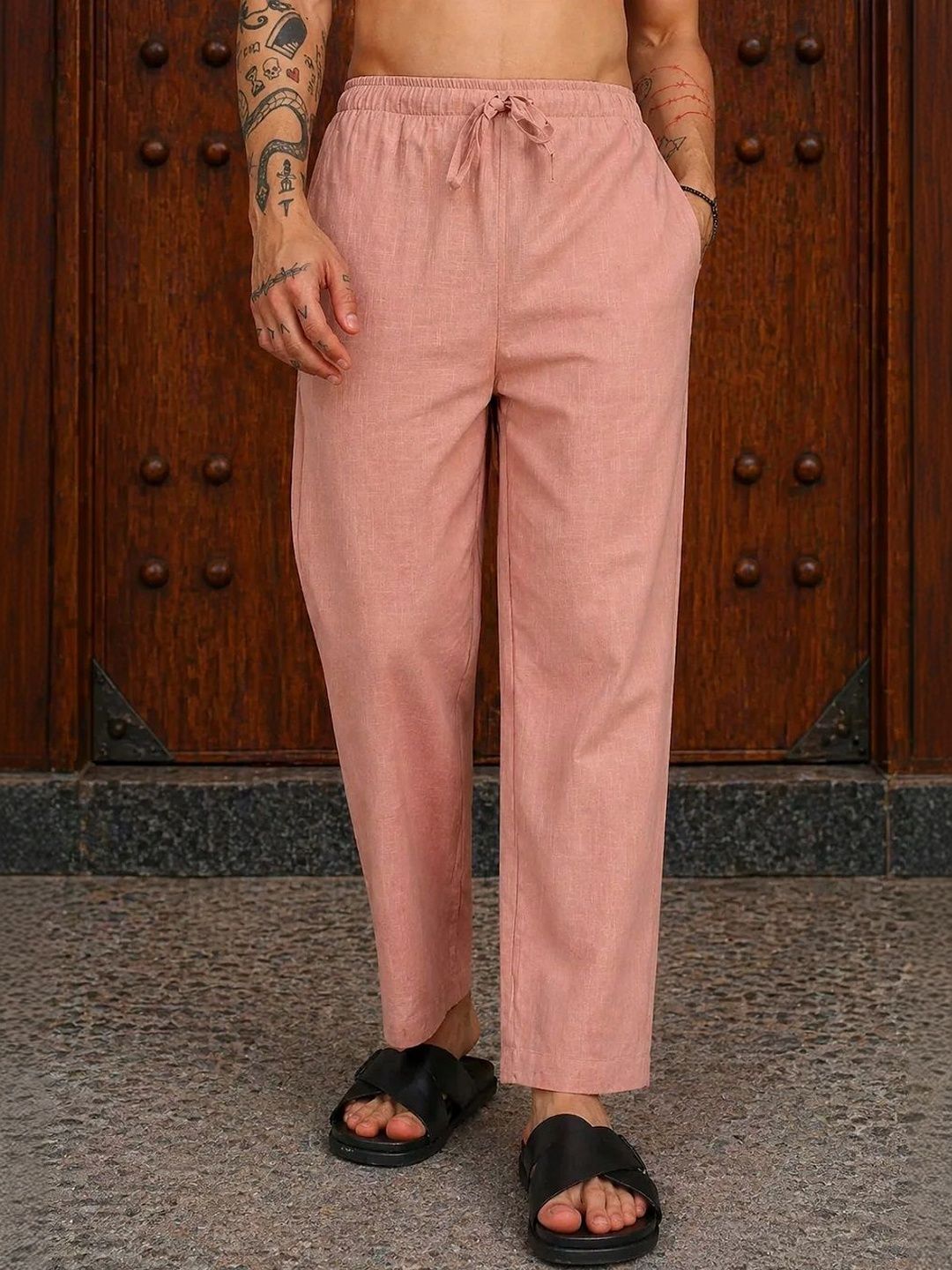 HERE&NOW Men Relaxed Easy Wash Trousers