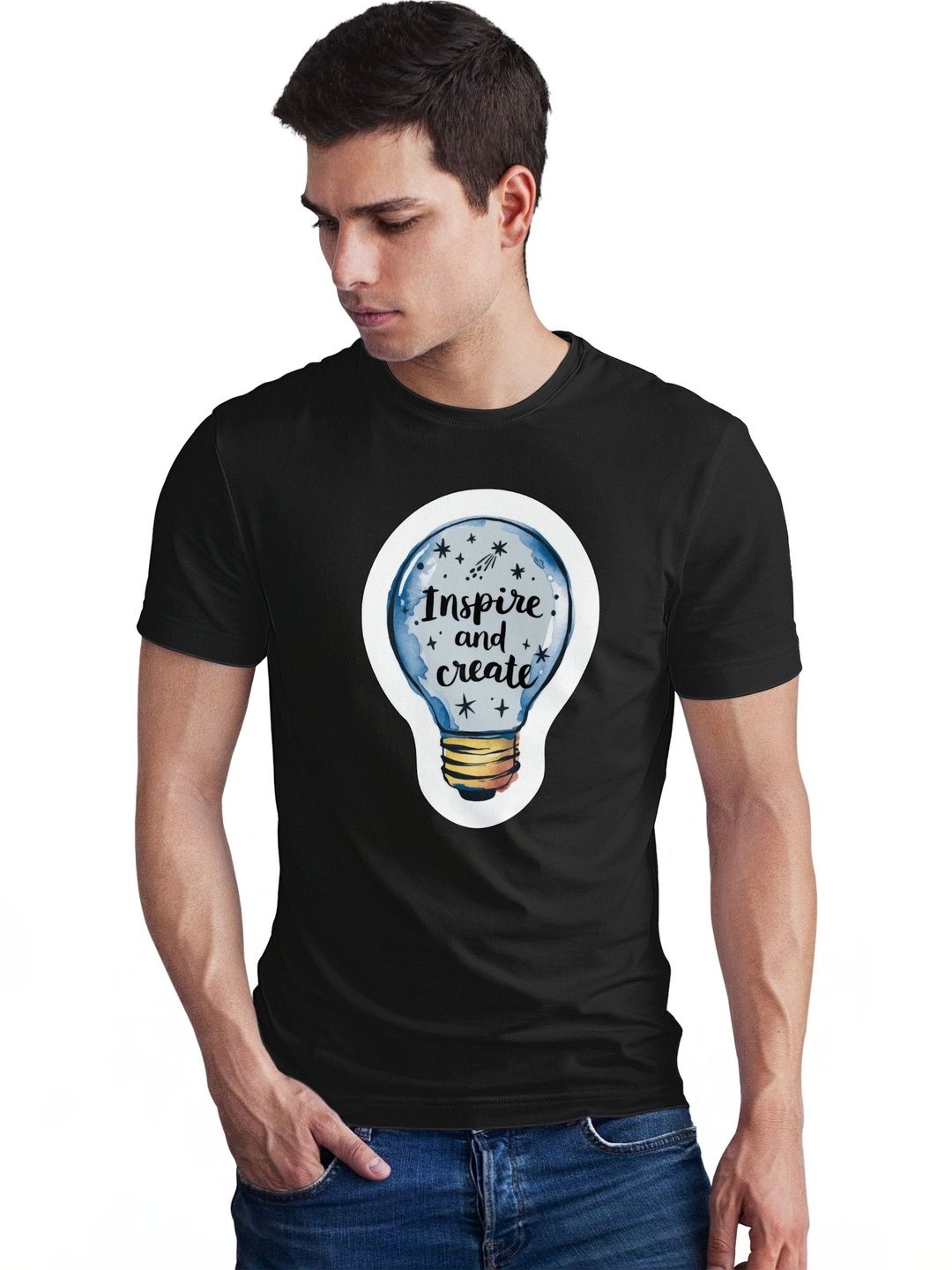 Seekbuylove Men Typography Printed Bio Finish T-shirt