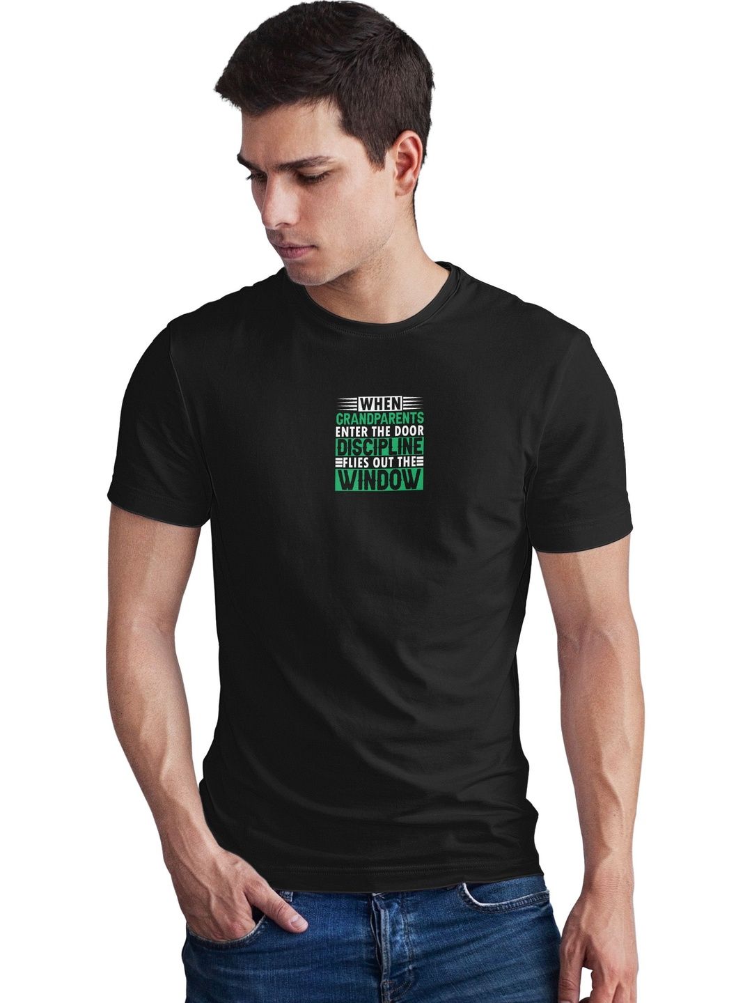 Seekbuylove Men Typography Printed Bio Finish T-shirt