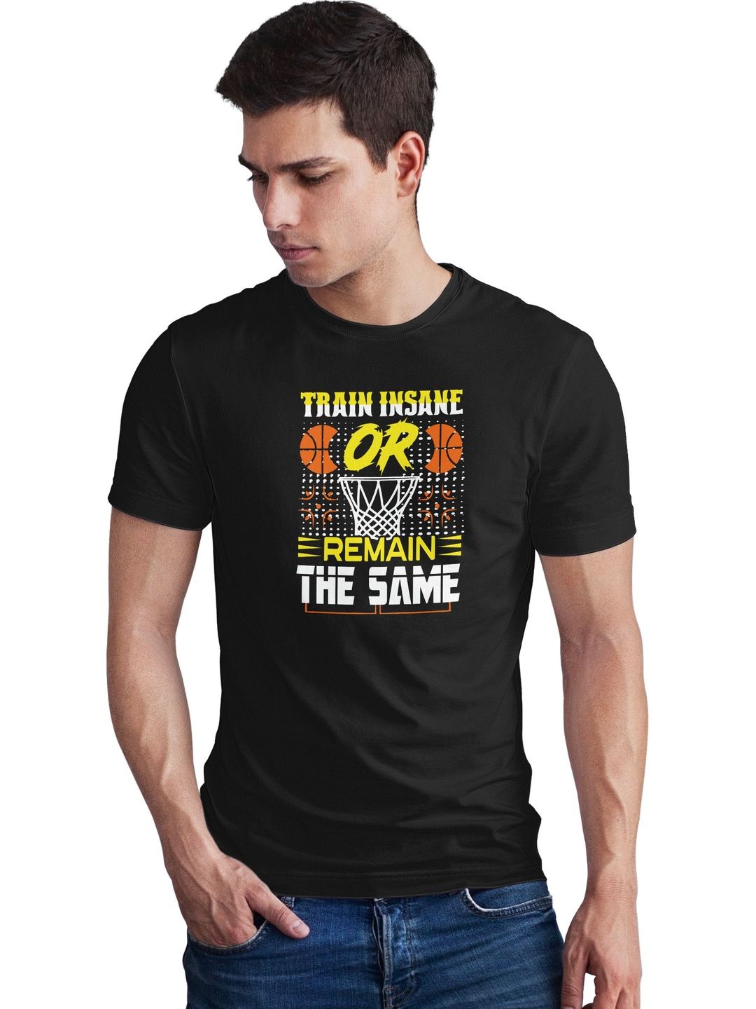 Seekbuylove Men Sports Printed Bio Finish T-shirt