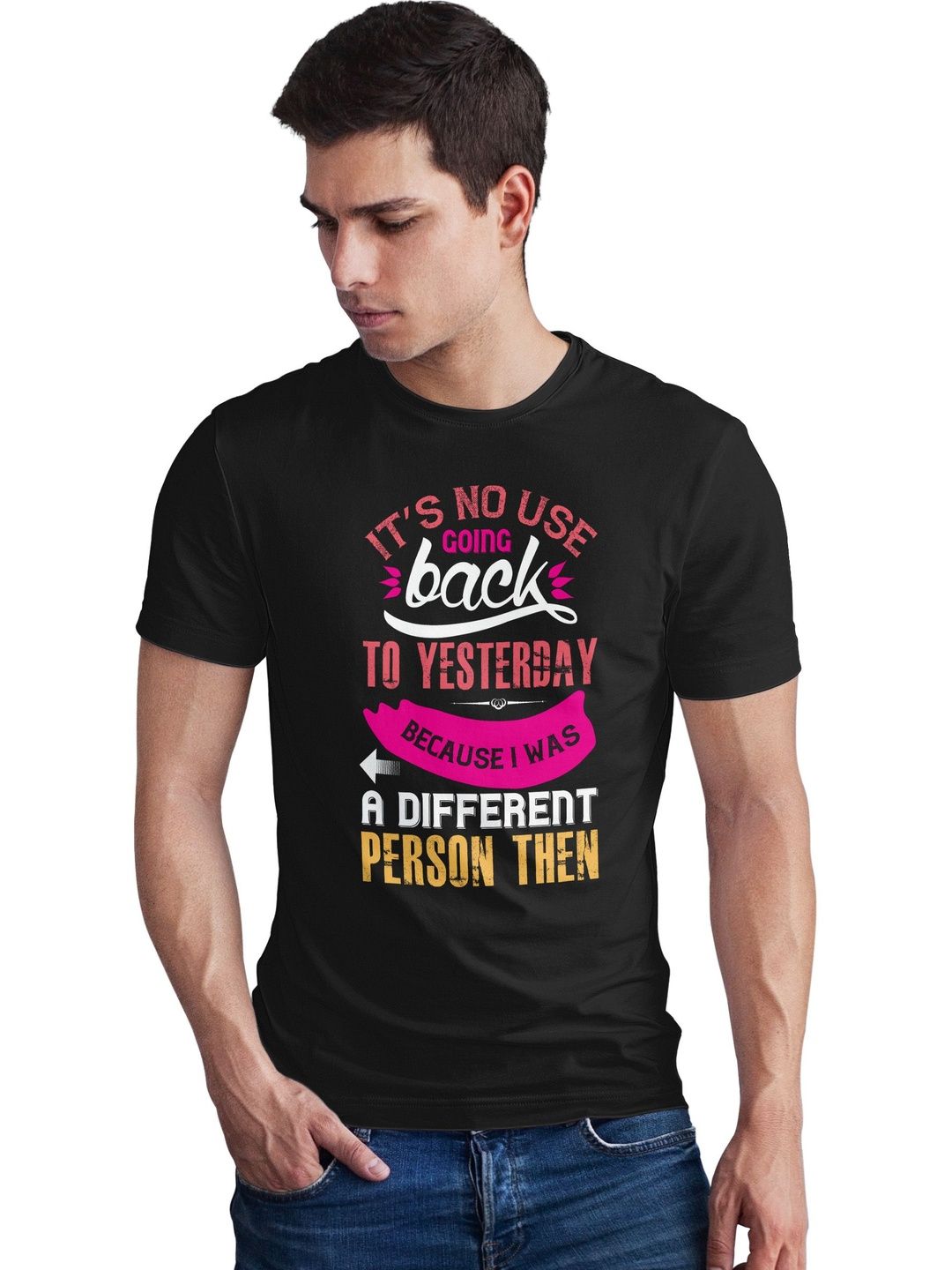 Seekbuylove Men Typography Printed Bio Finish T-shirt