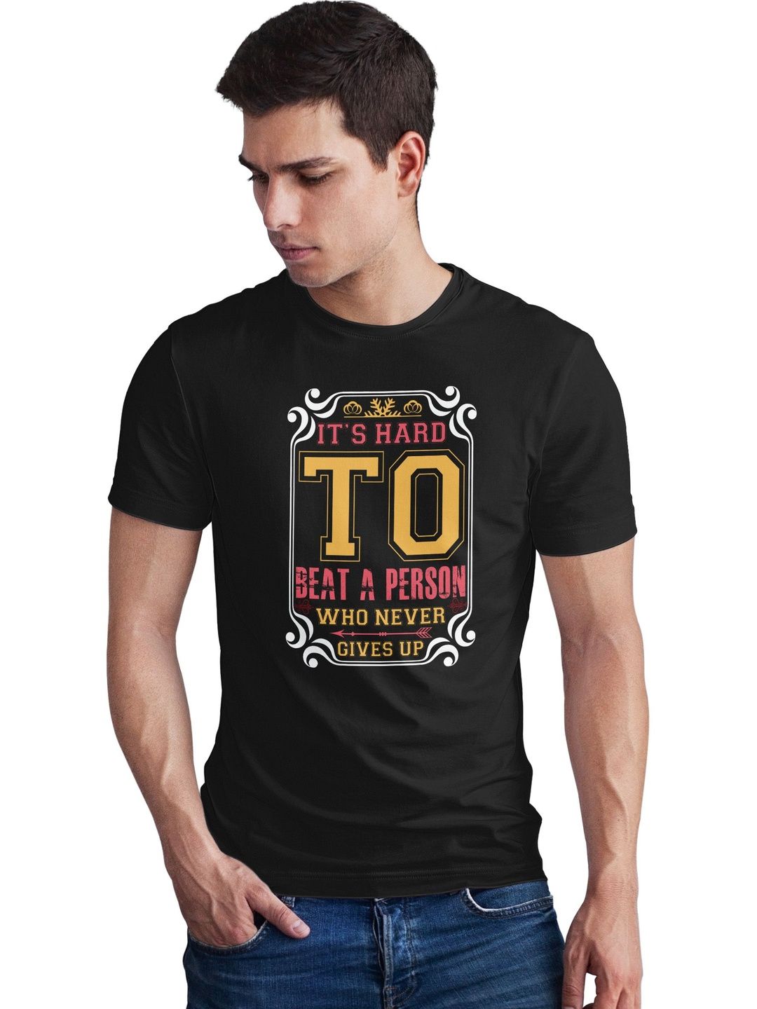 Seekbuylove Men Typography Printed Bio Finish T-shirt