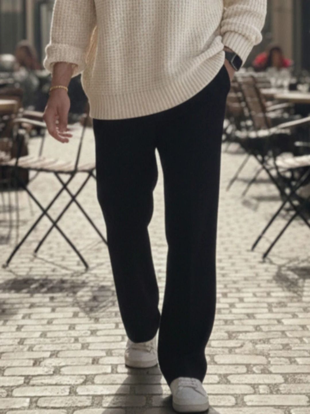 Klowvila Fashion Men Loose Fit High-Rise Trousers