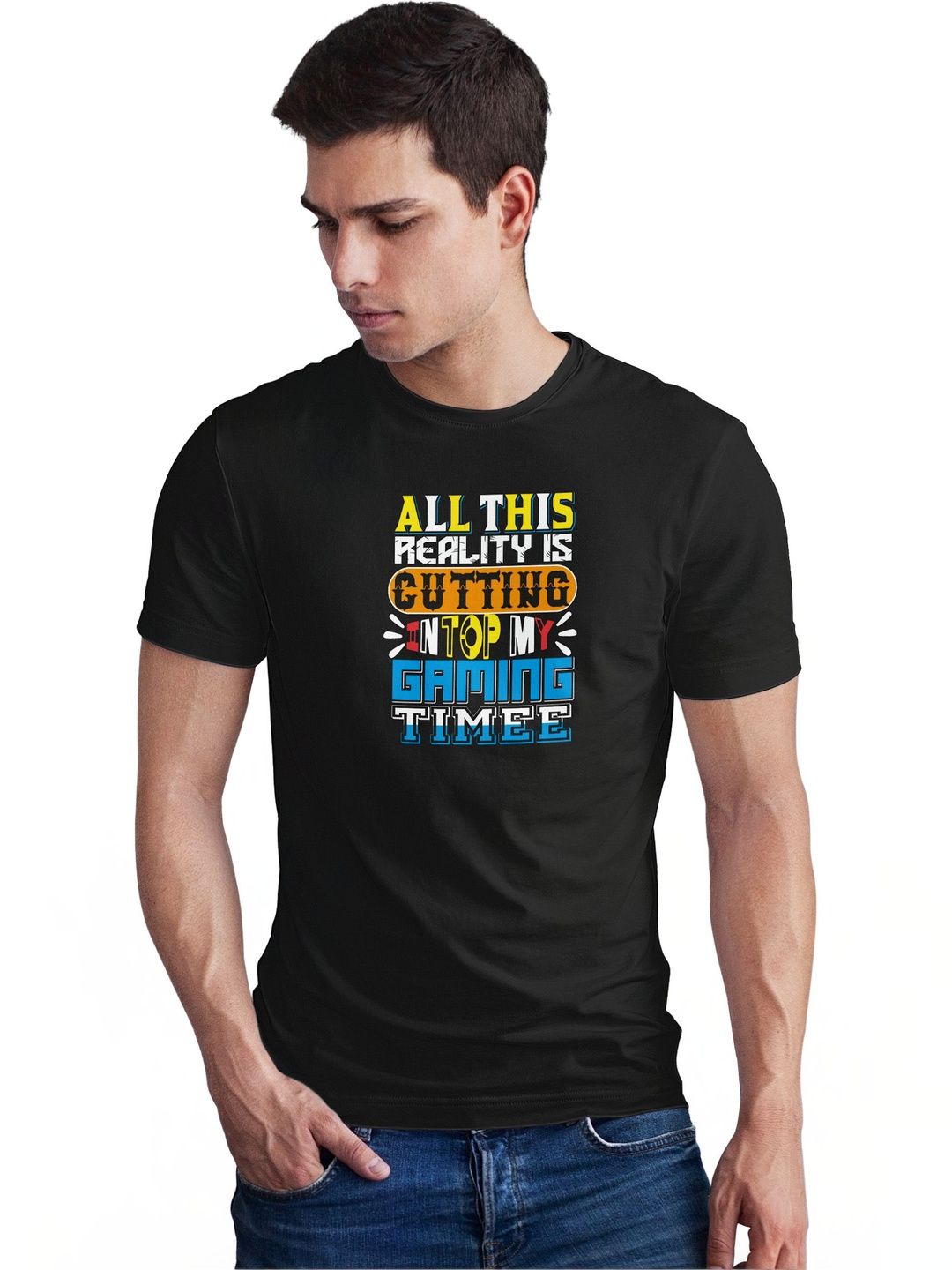 Seekbuylove Men Typography Printed Bio Finish T-shirt