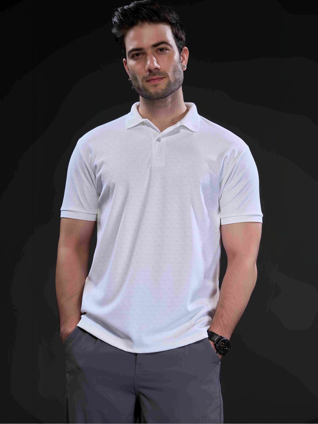 MAXZONE Men Polo Collar T-shirt