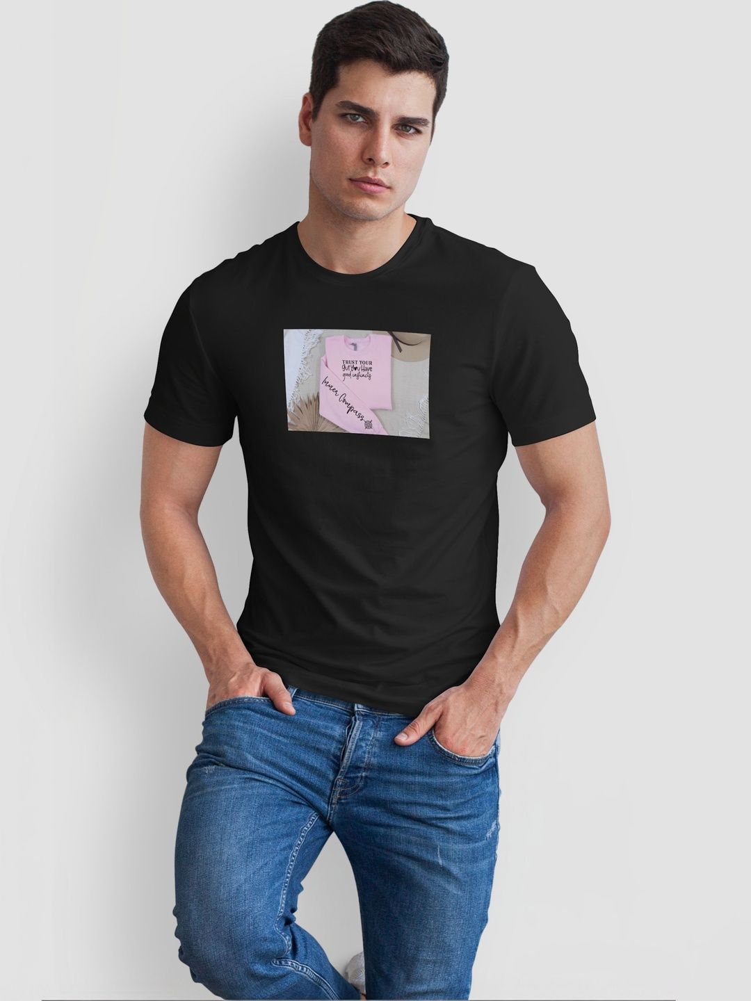 Seekbuylove Men Typography Printed Bio Finish T-shirt