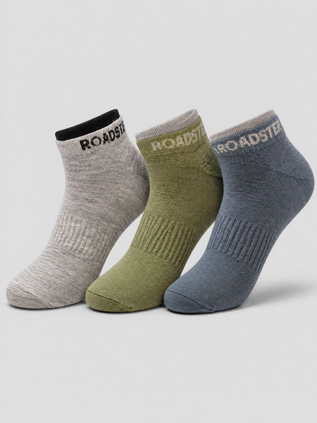 The Roadster Lifestyle Co. Men Set of 3 Cotton Blend Ankle Length Socks