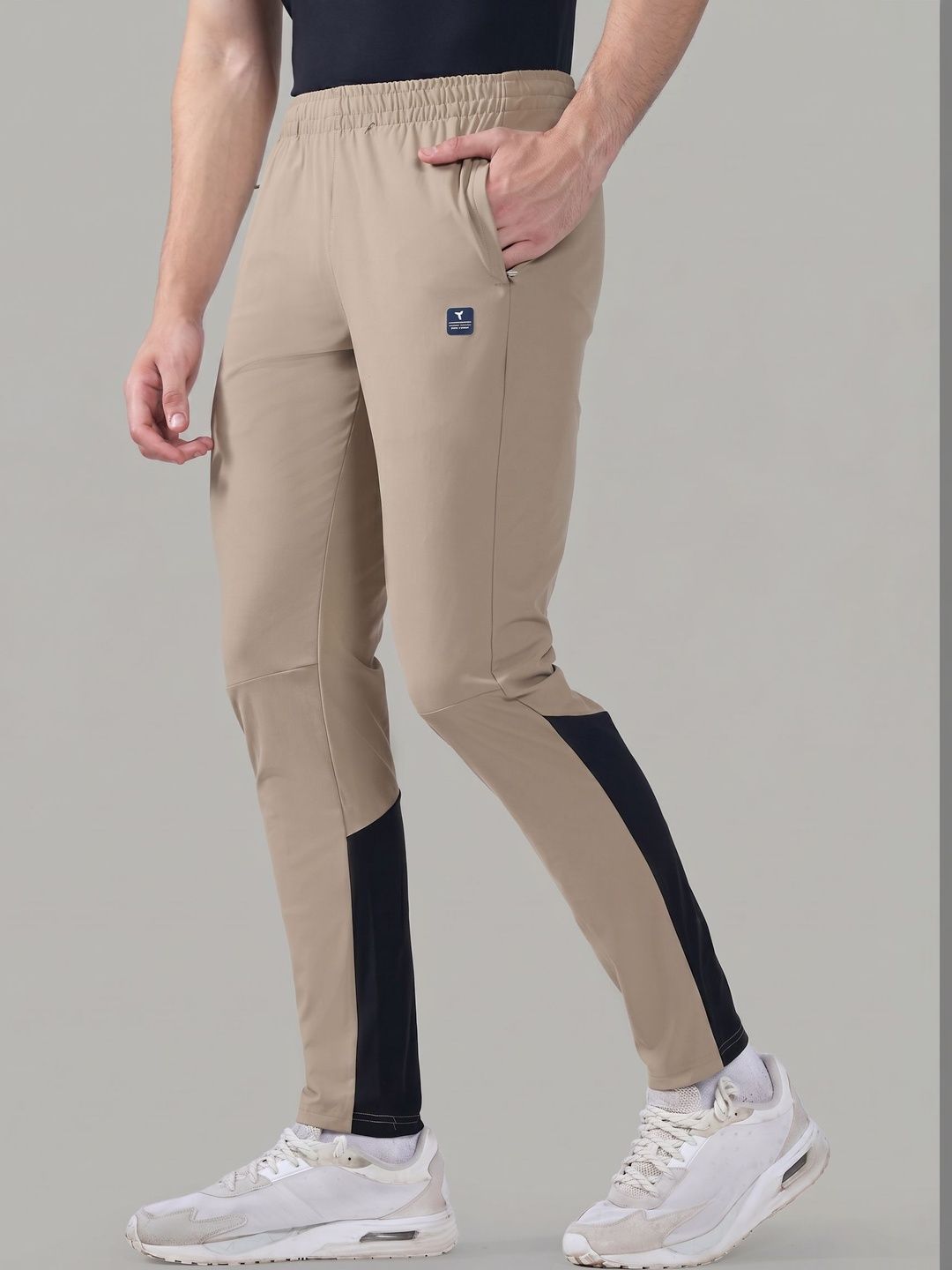 Technosport Men Straight Fit Colourblocked Rapid-Dry Training Track Pants