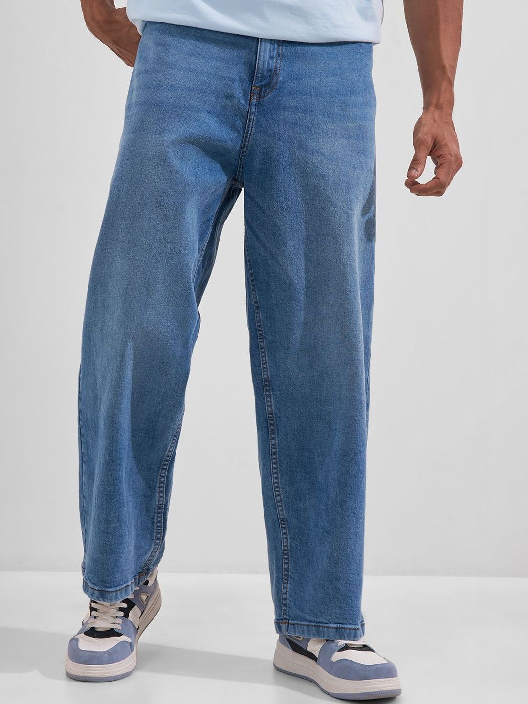 Highlander Men Blue Baggy Drop Crotch Jeans