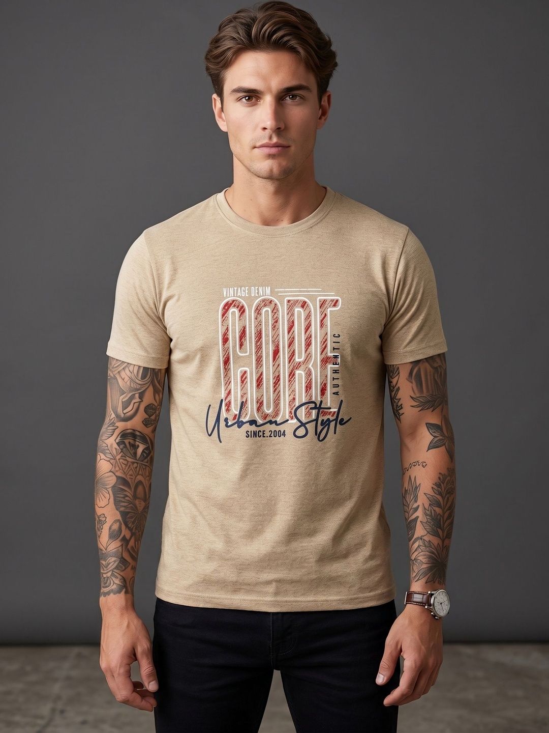 Moda Rapido Men Typography Printed T-shirt