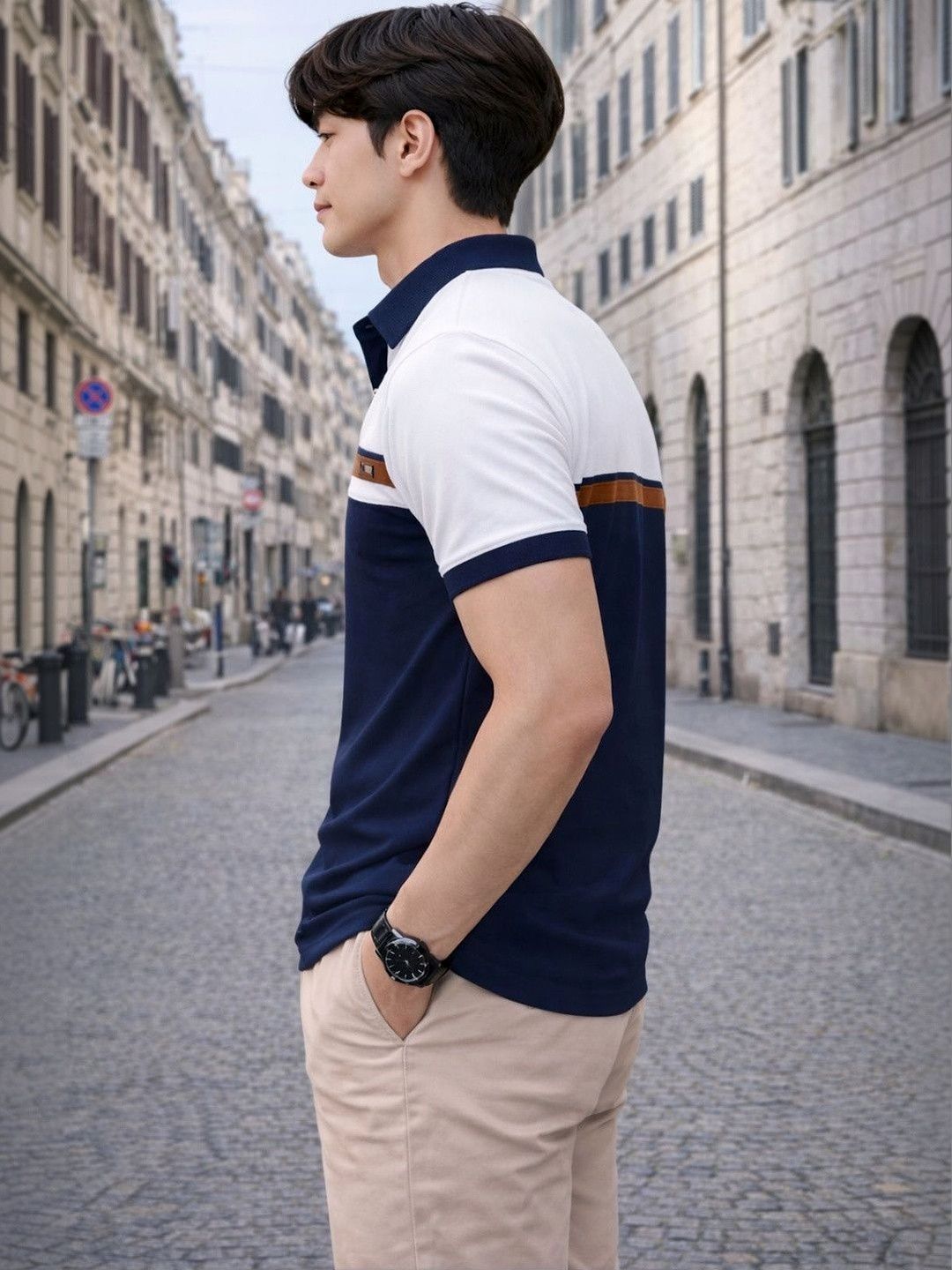 TAZO Men Polo Collar T-shirt