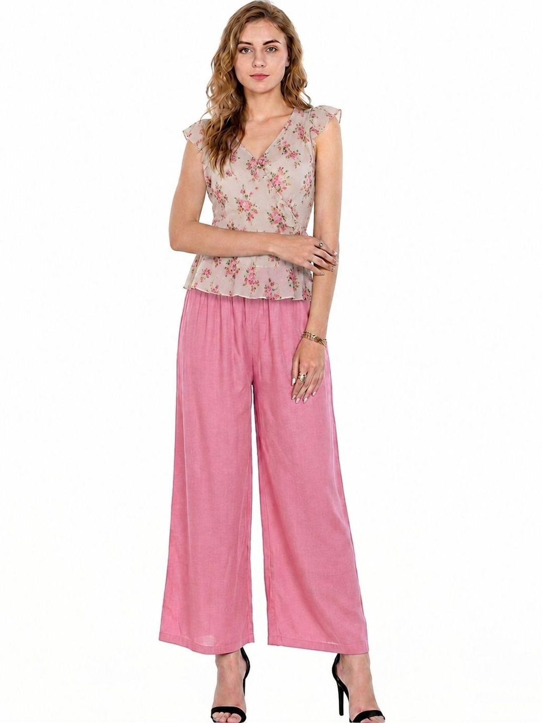 PINOVO Women Flared Cropped Palazzos