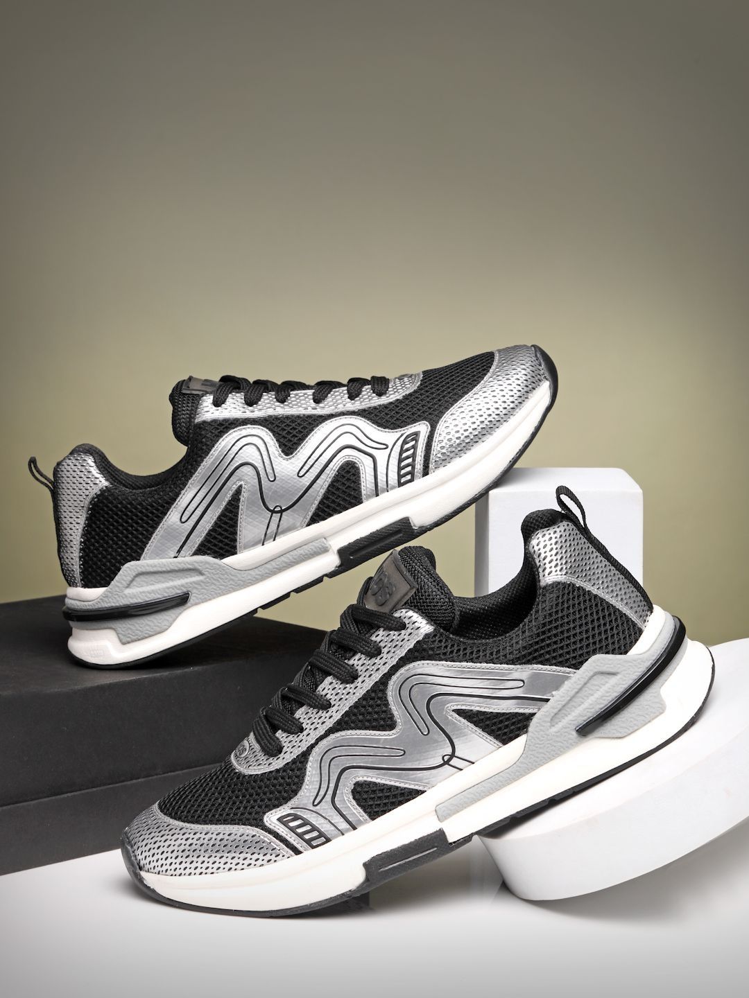 HOS Men Mesh Running Non-Marking Shoes
