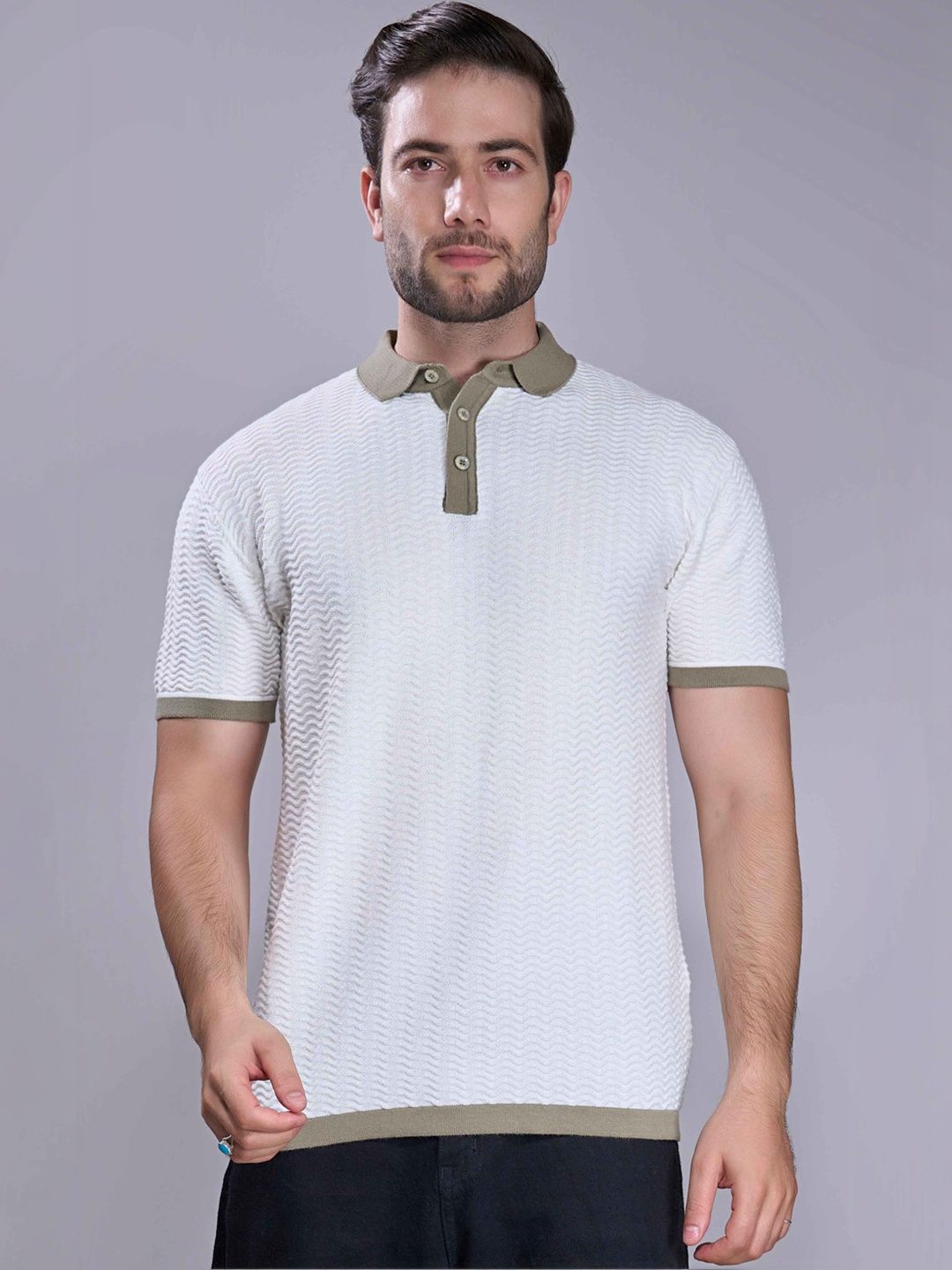 MAXZONE Men Polo Collar Slim Fit T-shirt