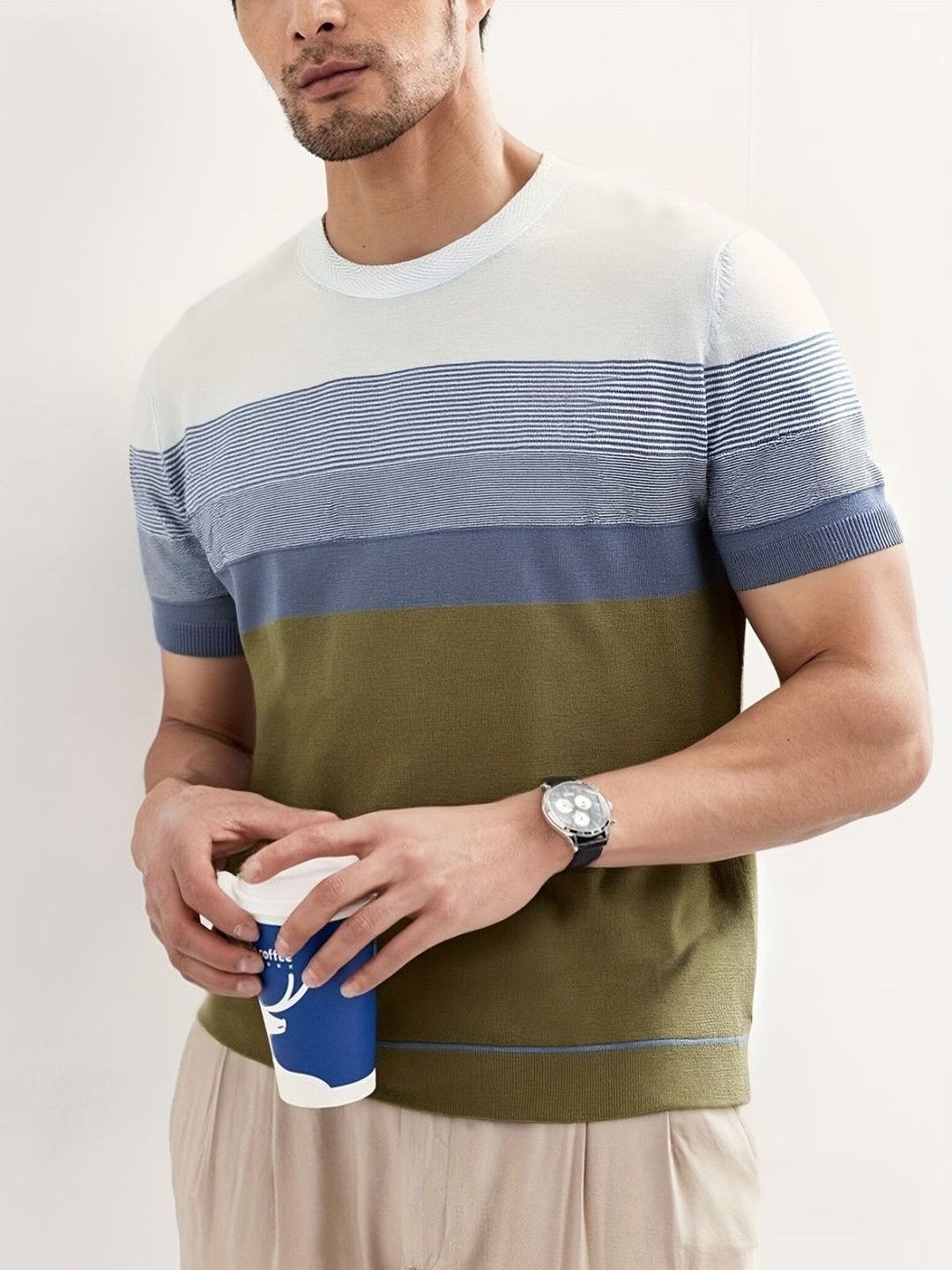FABRIPPLE Men Striped T-shirt
