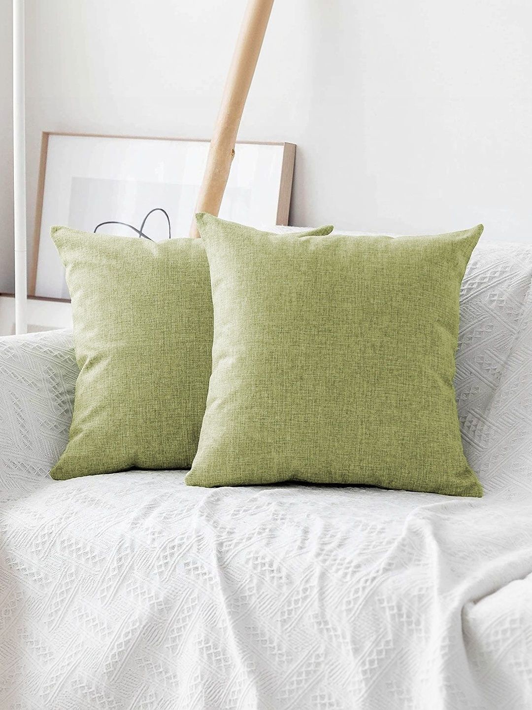 Khooti Khooti Sea Green & Green Set of 2 Square Cushion Covers