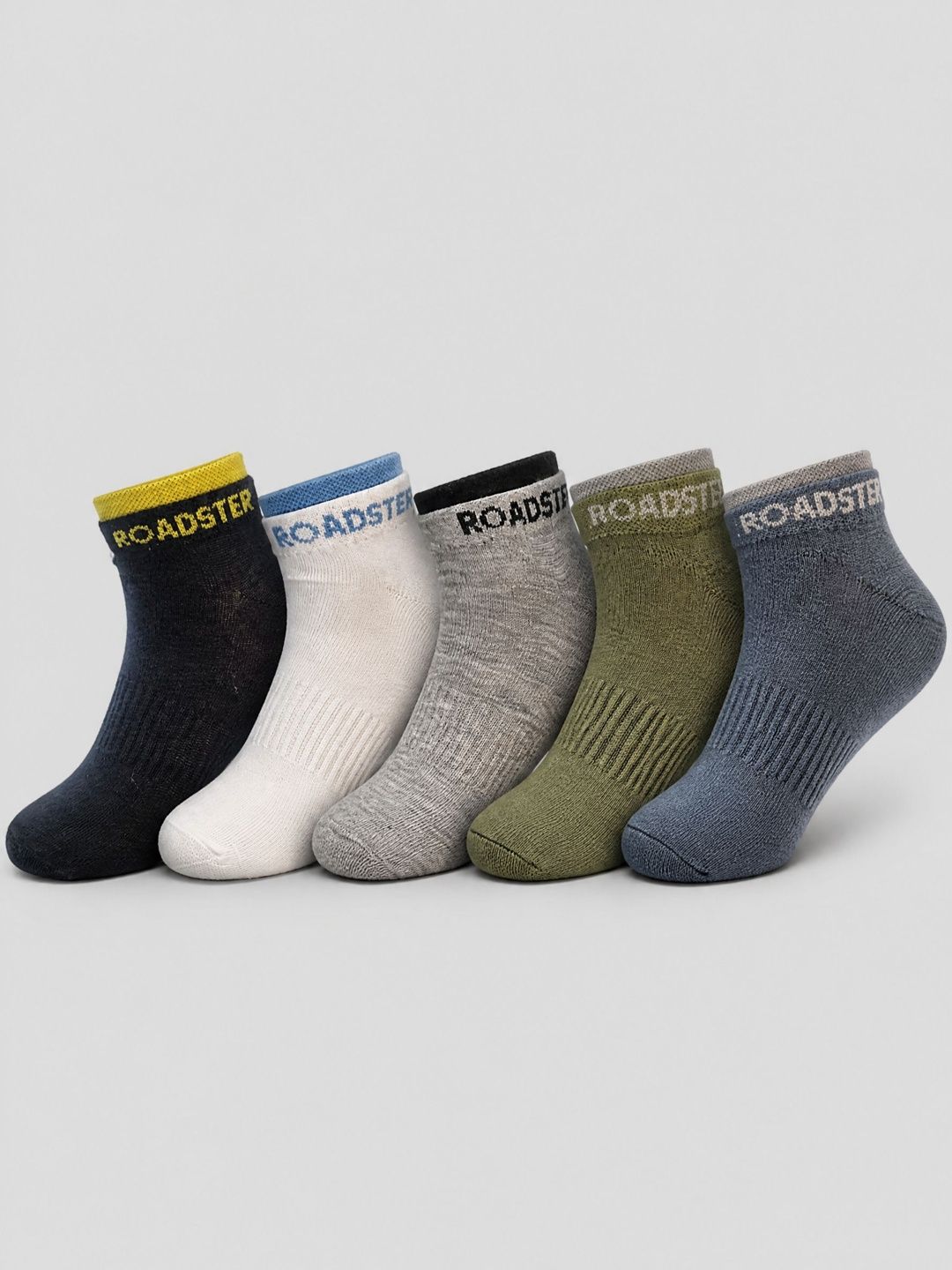 Roadster Men Pack of 5 Cotton Blend Ankle Length Socks