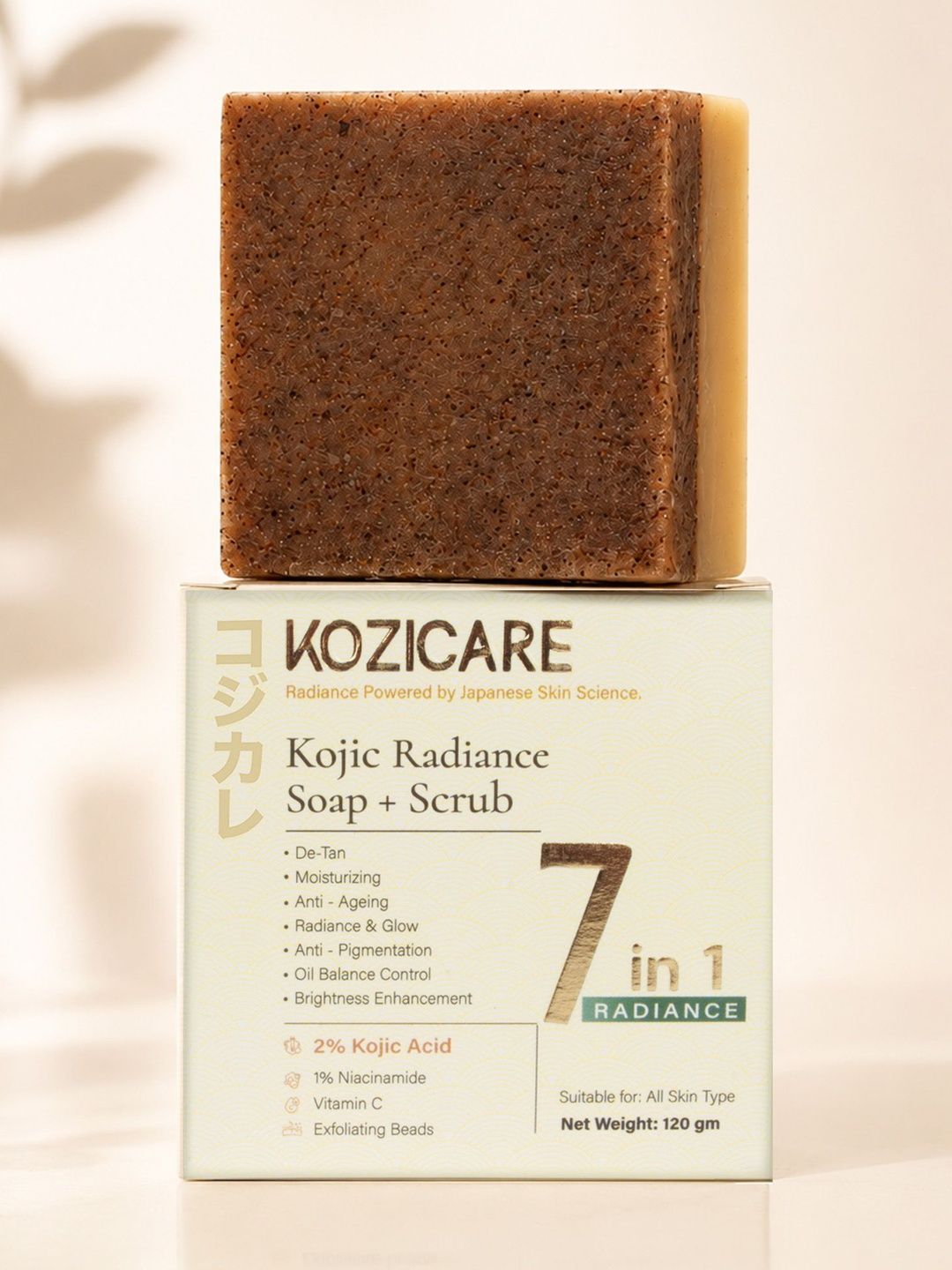 KOZICARE Radiance Soap + Scrub With Kojic Acid - 120 g