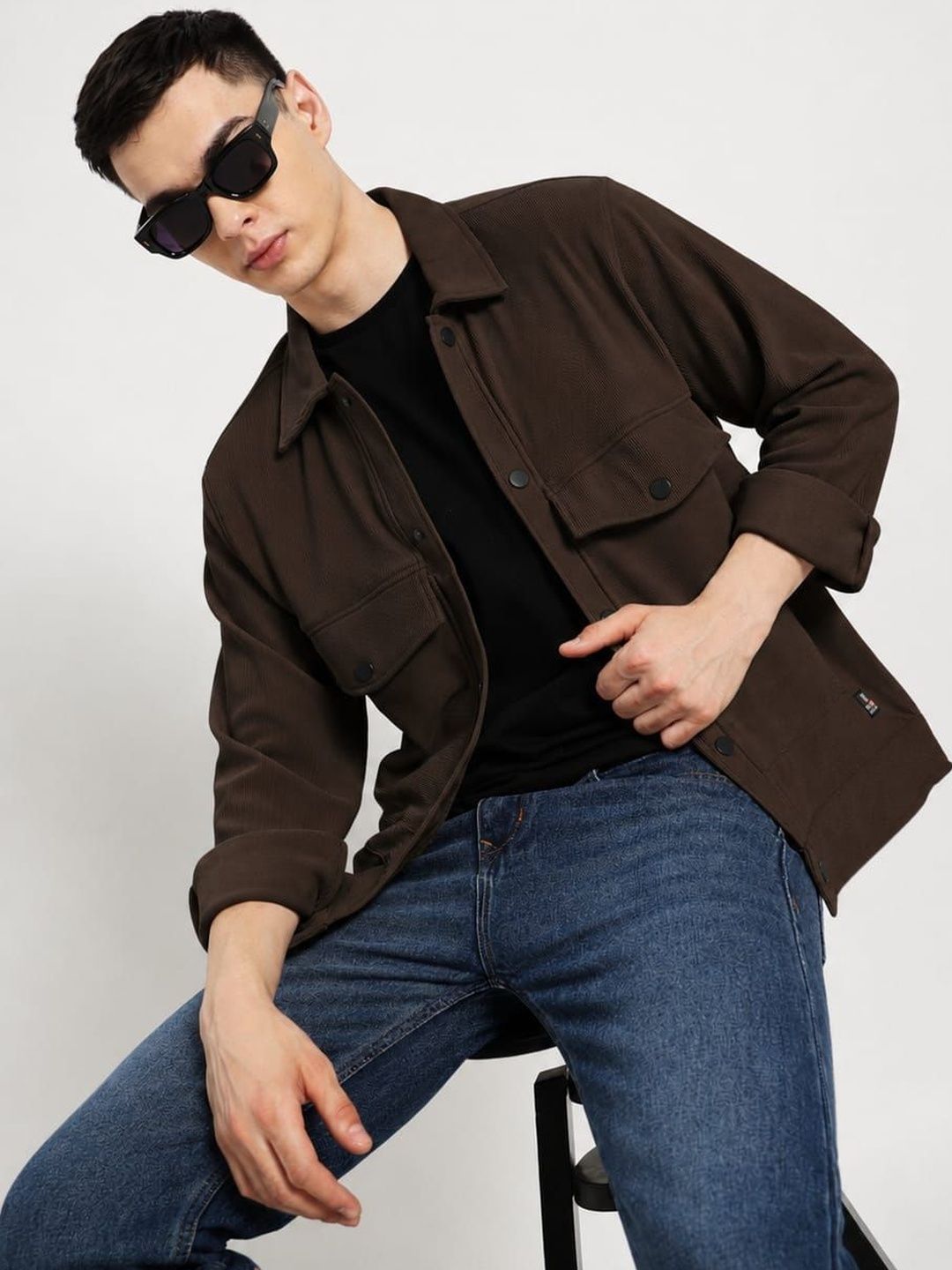 Purple Glisten Men Lightweight Outdoor Open Front Jacket