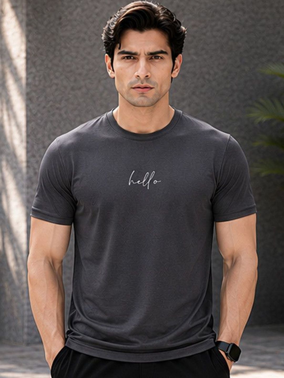 Dpassion Men Quick Dry Gym Printed T-Shirt