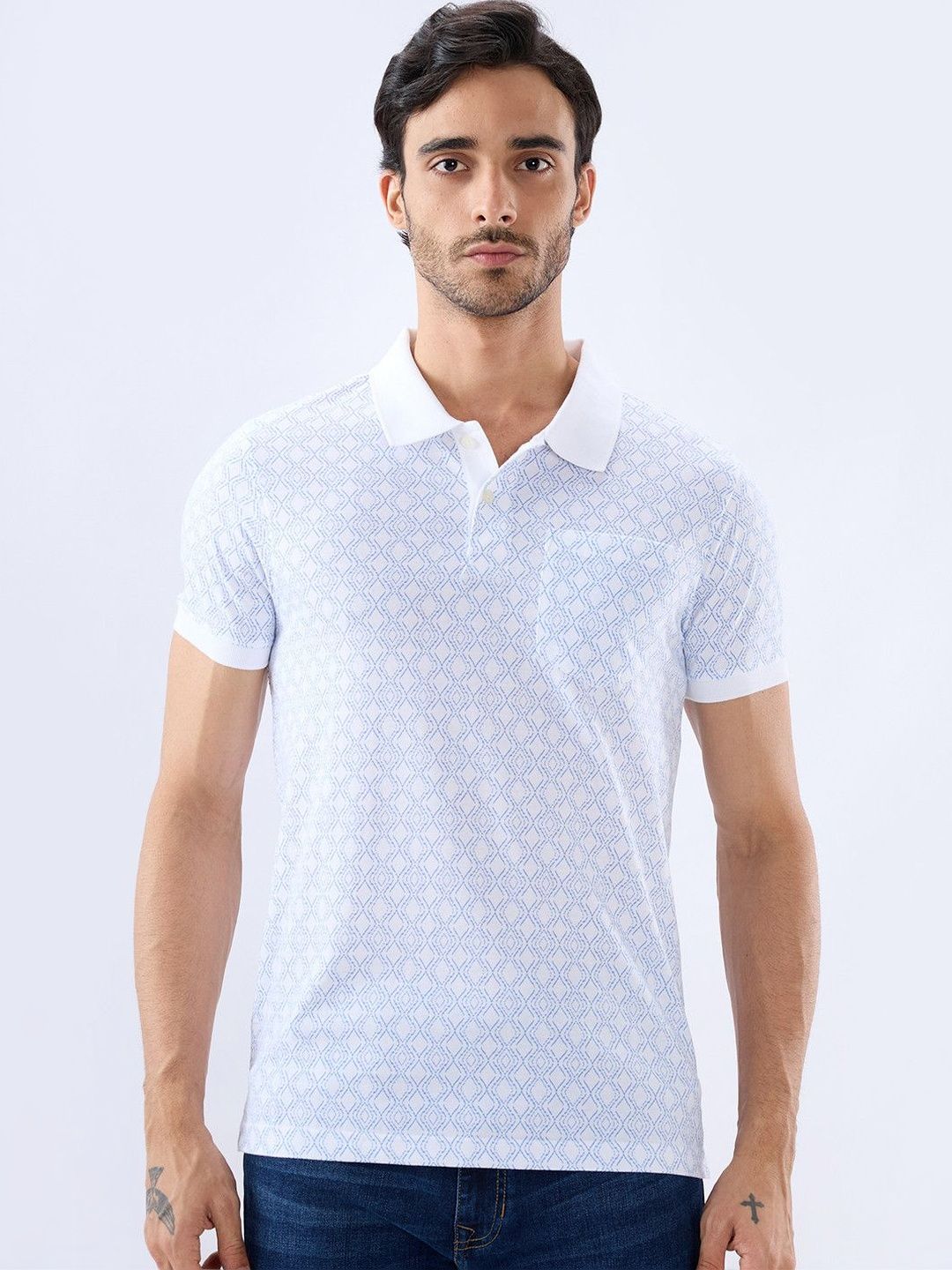 Parx Parx Men Printed Polo Collar Pockets T-shirt
