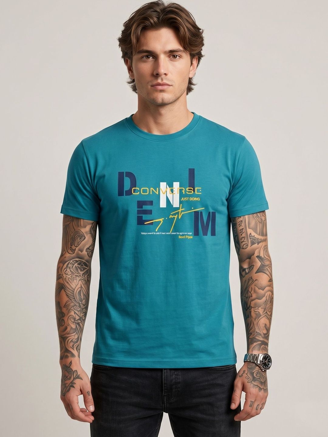 Moda Rapido Men Typography Printed T-shirt