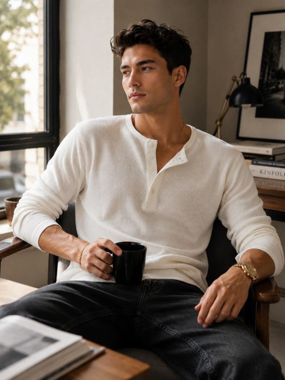 Netclick Men Henley Neck T-shirt