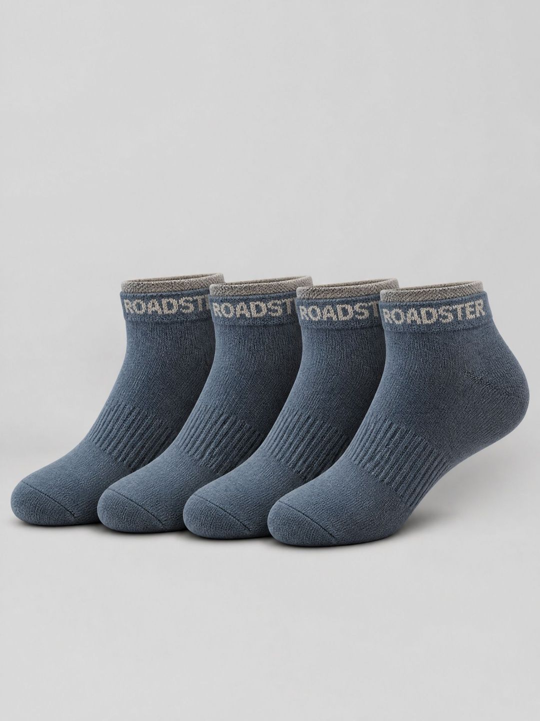 The Roadster Lifestyle Co. Men Set of 4 Cotton Blend Colourblocked Ankle Length Socks