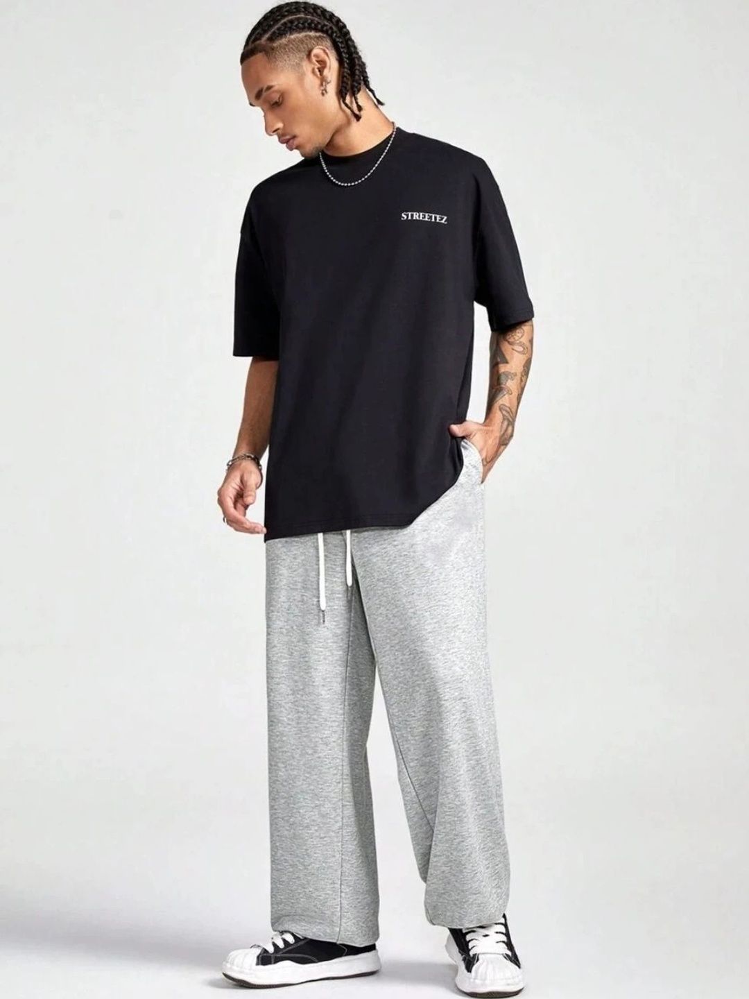 Klowvila Fashion Men Loose Fit High-Rise Trousers