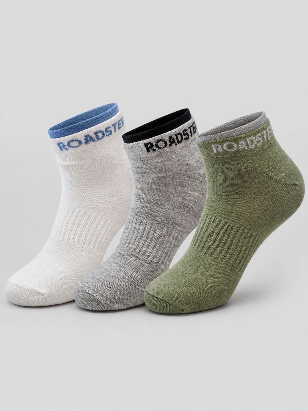 Roadster Men Pack of 3 Cotton Blend Ankle Length Socks
