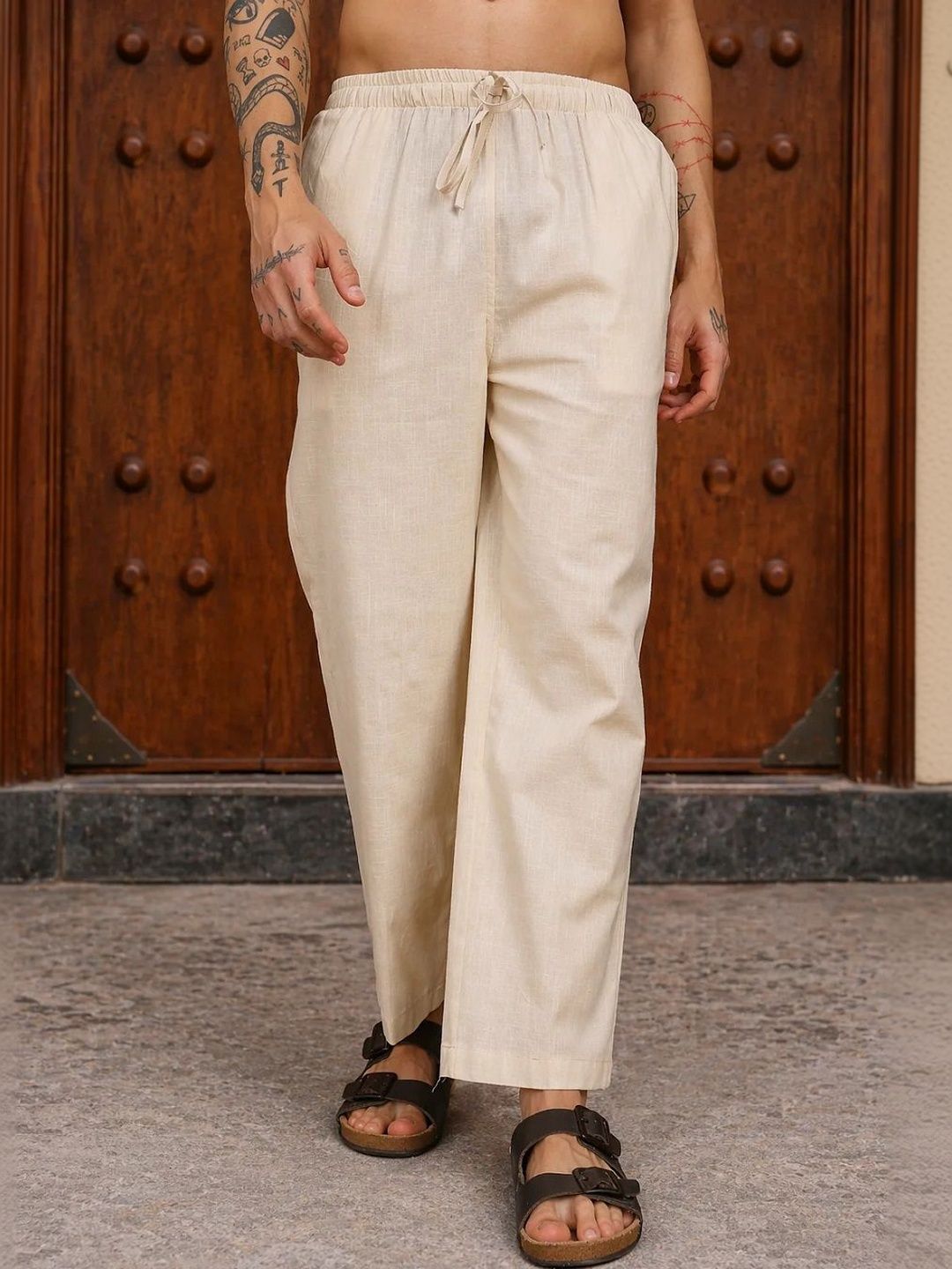 HERE&NOW Men Relaxed Easy Wash Trousers