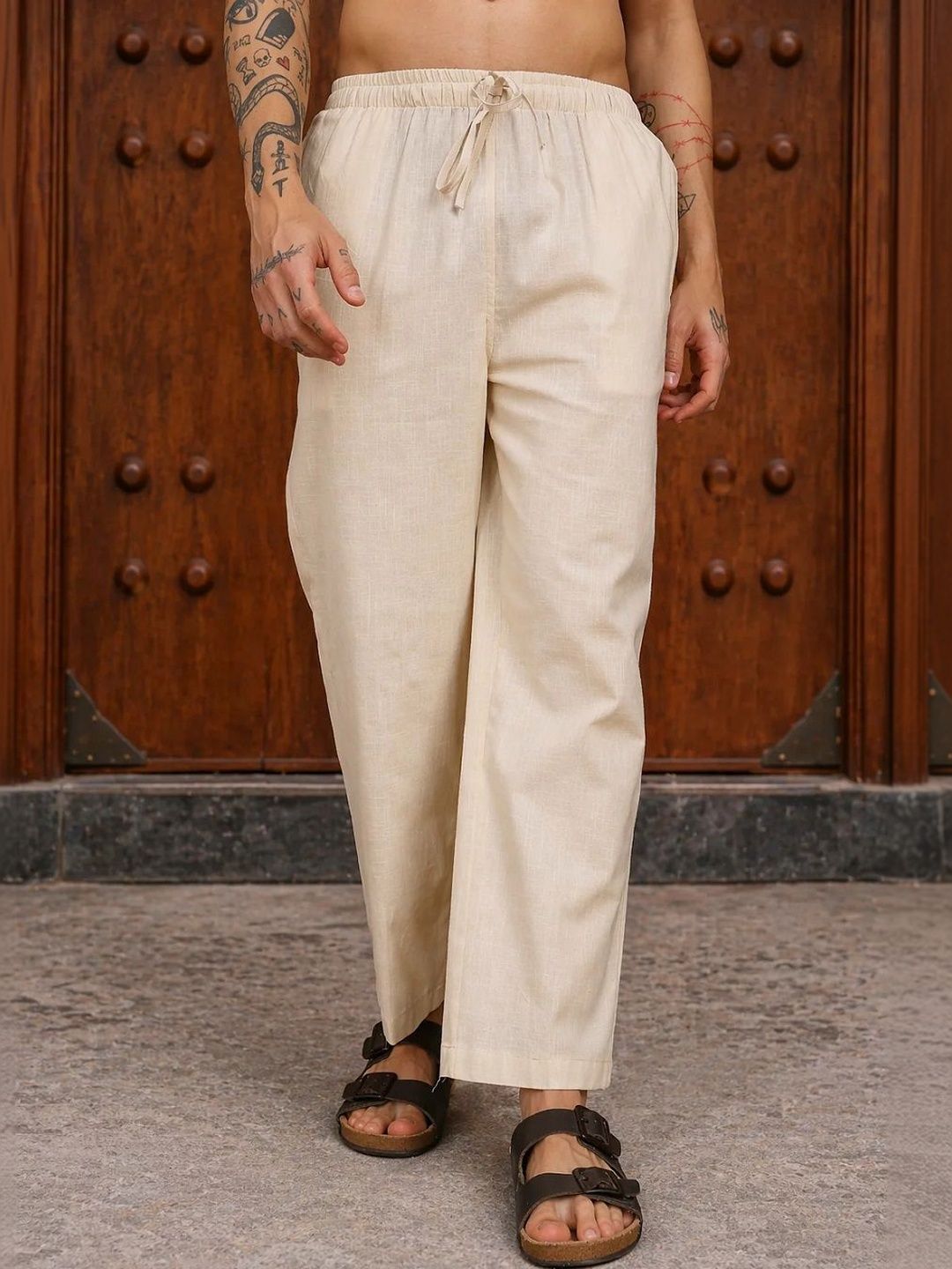 HERE&NOW Men Relaxed Easy Wash Trousers