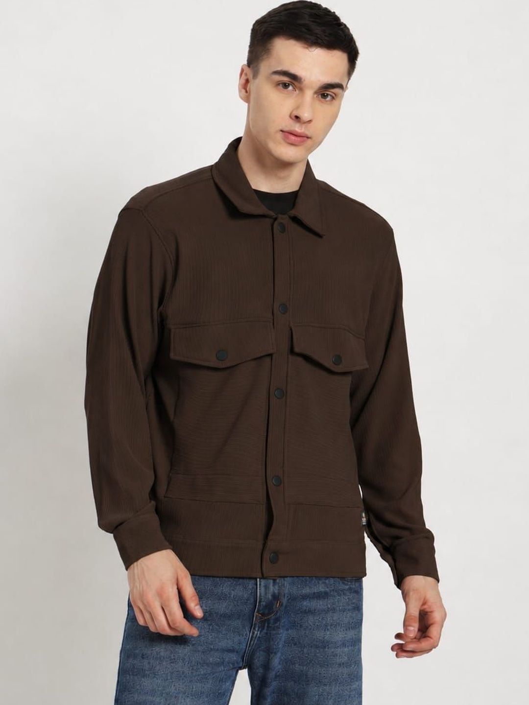 Purple Glisten Men Lightweight Outdoor Open Front Jacket