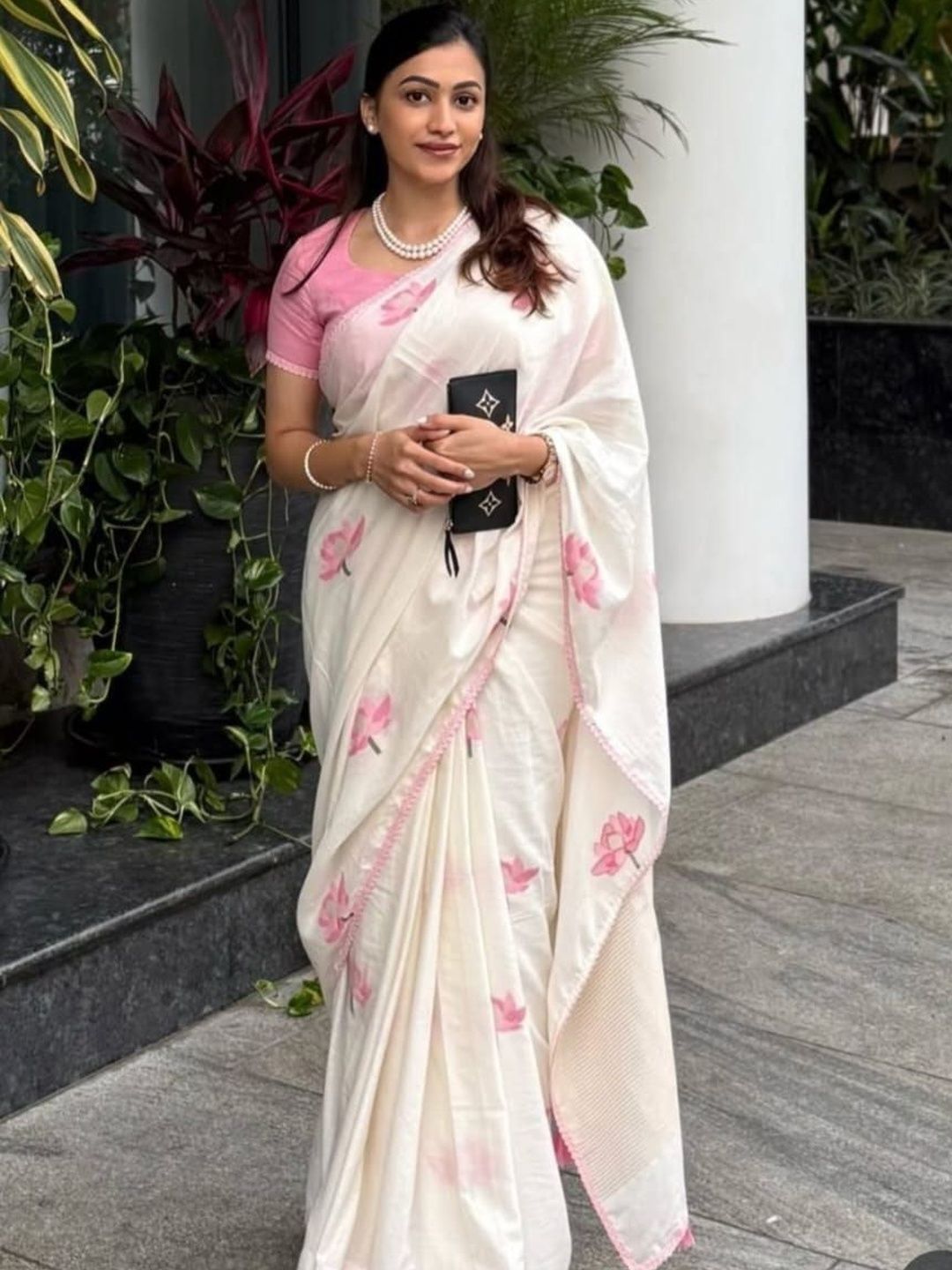 Moda Rapido Floral Pure Cotton Jamdani Saree